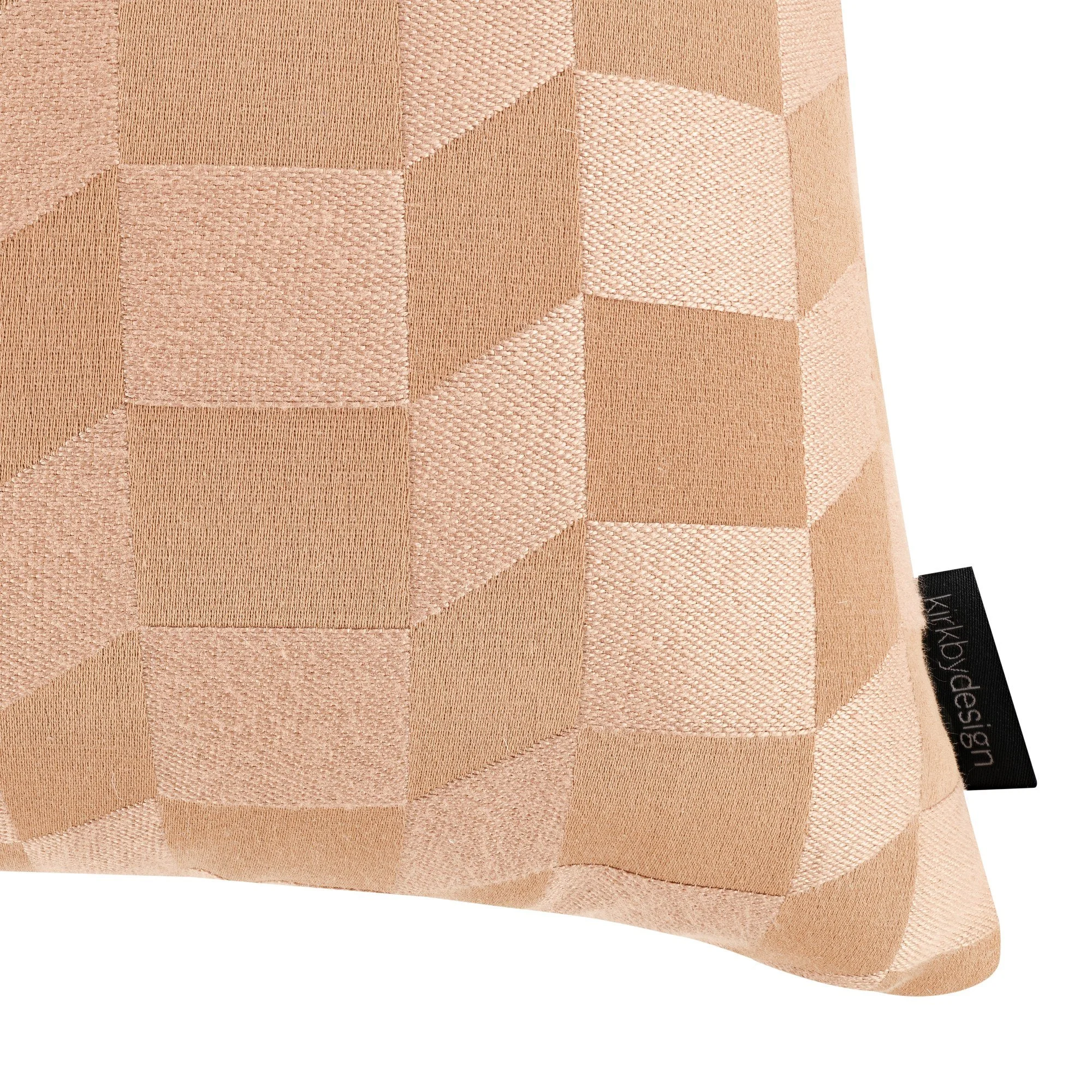 Kirkby Design Racer Pink Sand cushion, 60 × 30 cm, corner detail