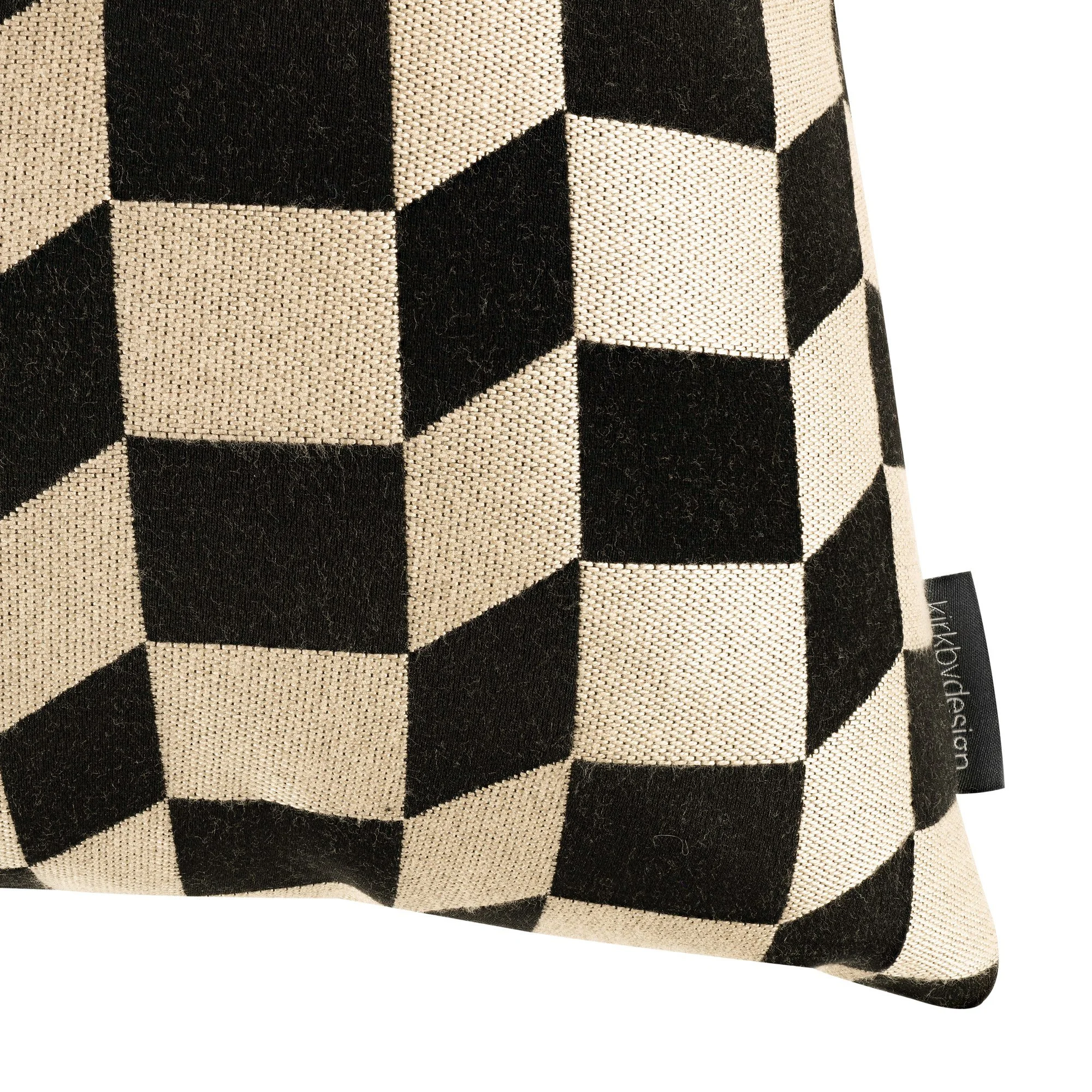 Kirkby Design Racer Monochrome cushion, 60 × 30 cm, corner detail