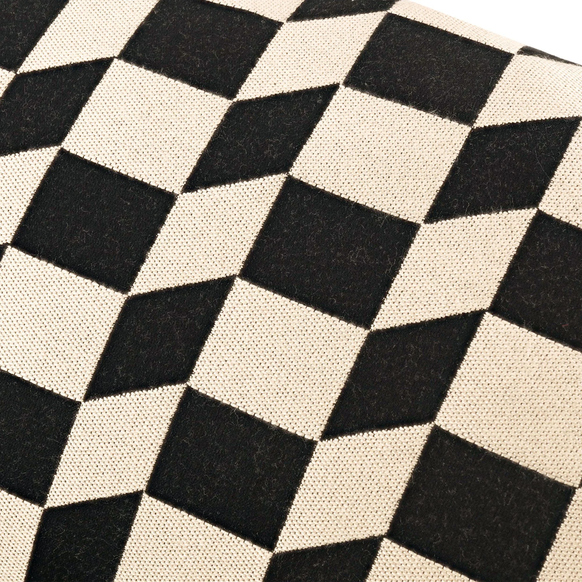 Kirkby Design Racer Monochrome cushion, 60 × 30 cm, close-up of the fabric