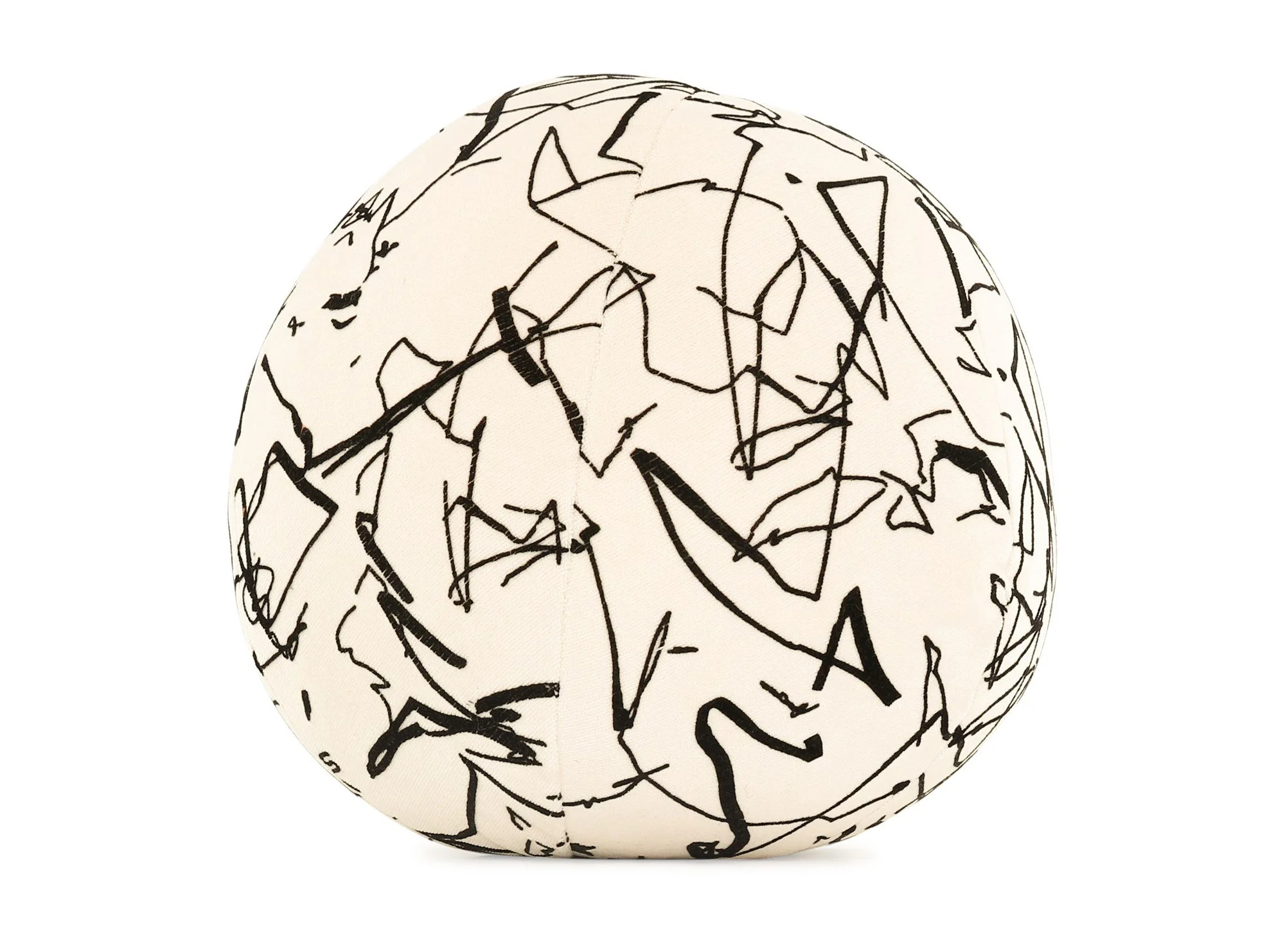 Kirkby Design Scribble Monochrome cushion, 35 cm round, side view
