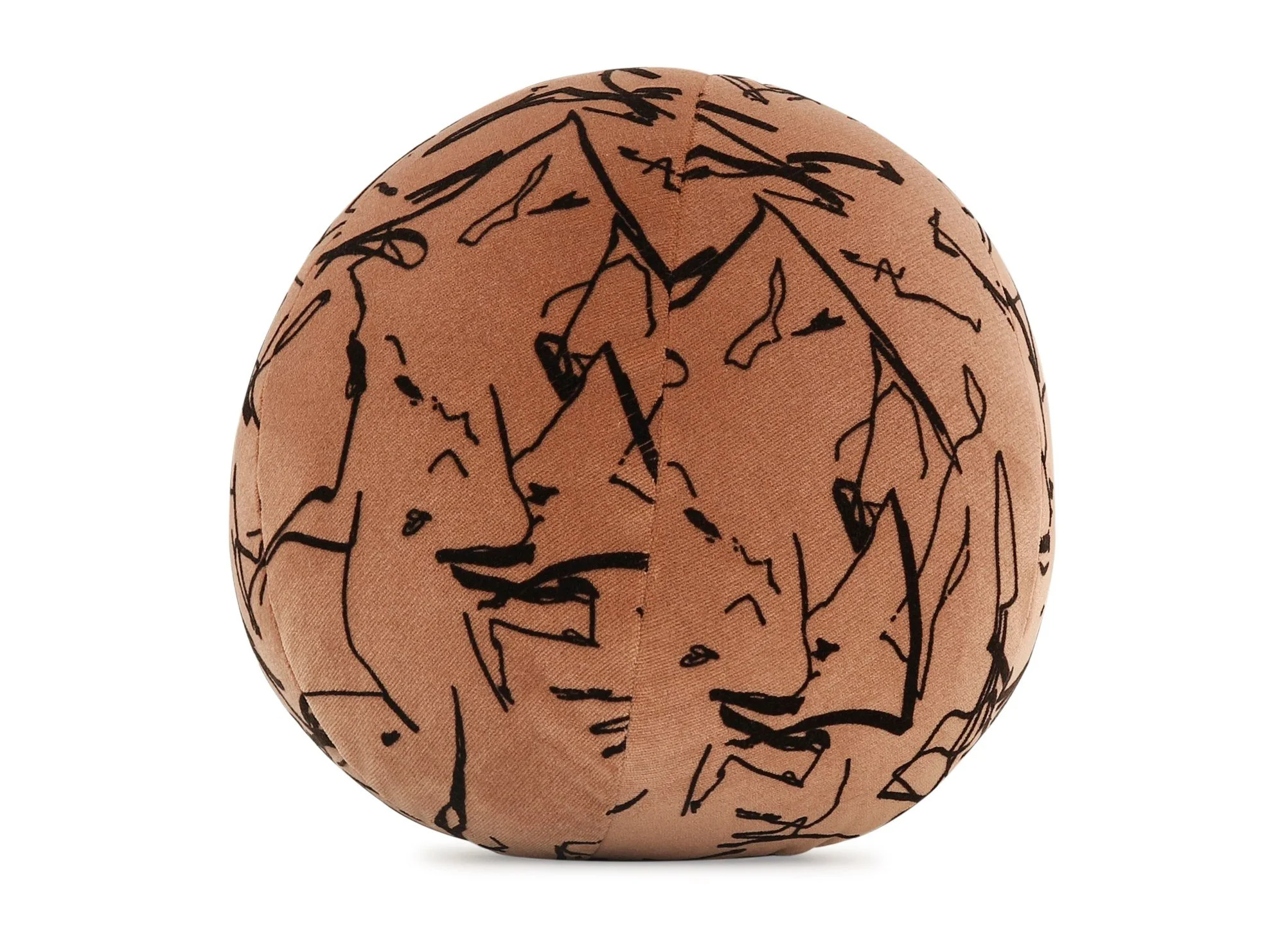 Kirkby Design Scribble Amber cushion, 35 cm round, side view