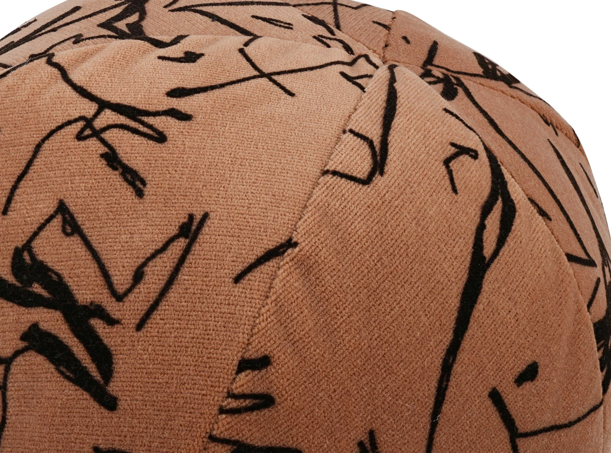 Kirkby Design Scribble Amber cushion, 35 cm round, close-up of the fabric