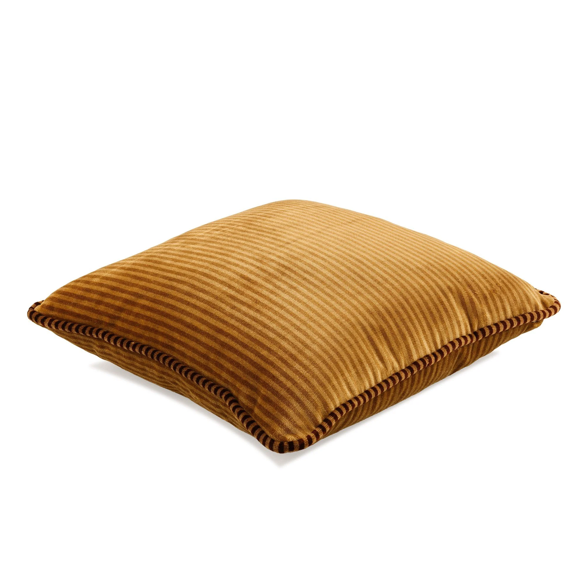 Kirkby Design Bromley Ochre cushion, 50 × 50 cm, angled view