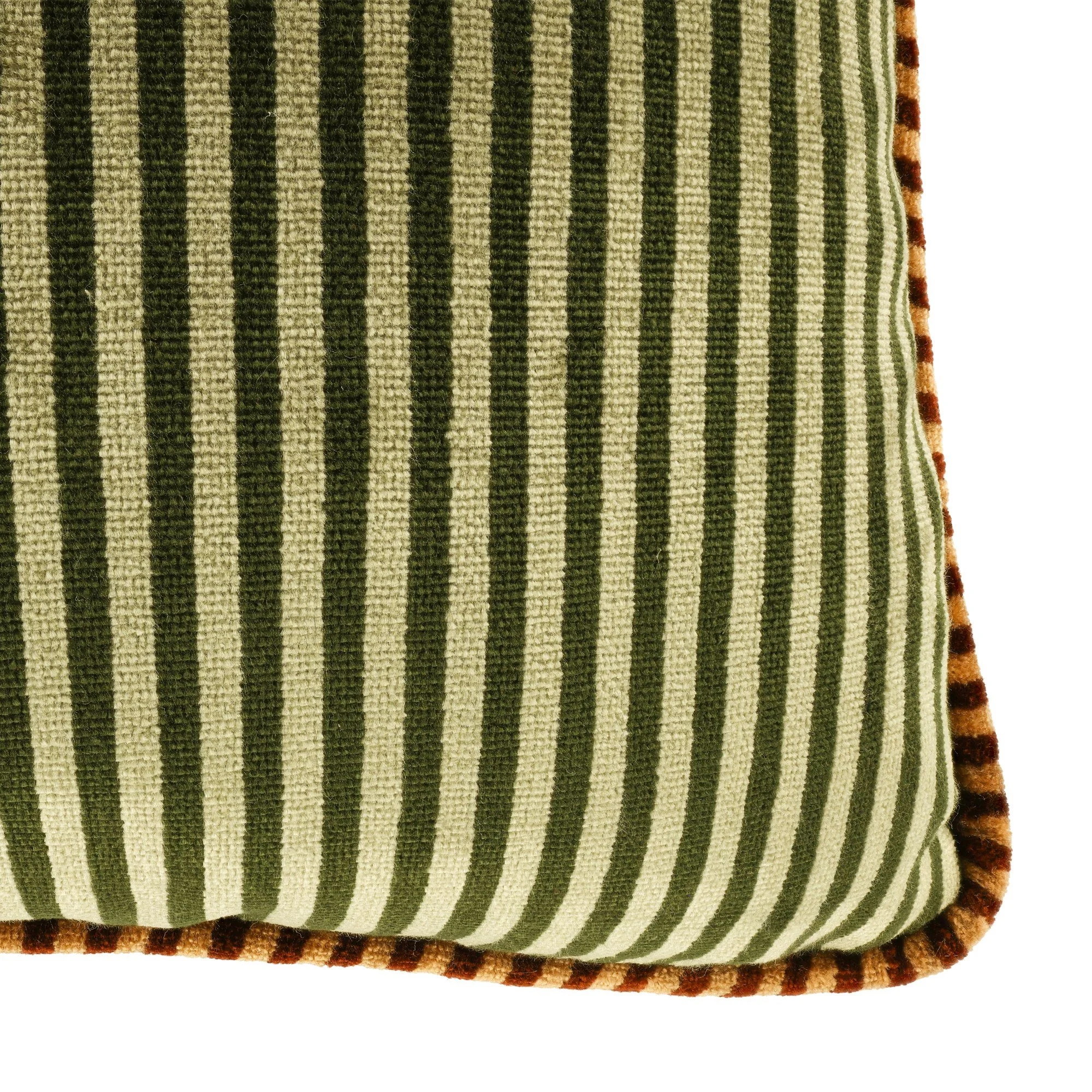 Kirkby Design Bromley Pine Green cushion, 50 × 50 cm, corner detail