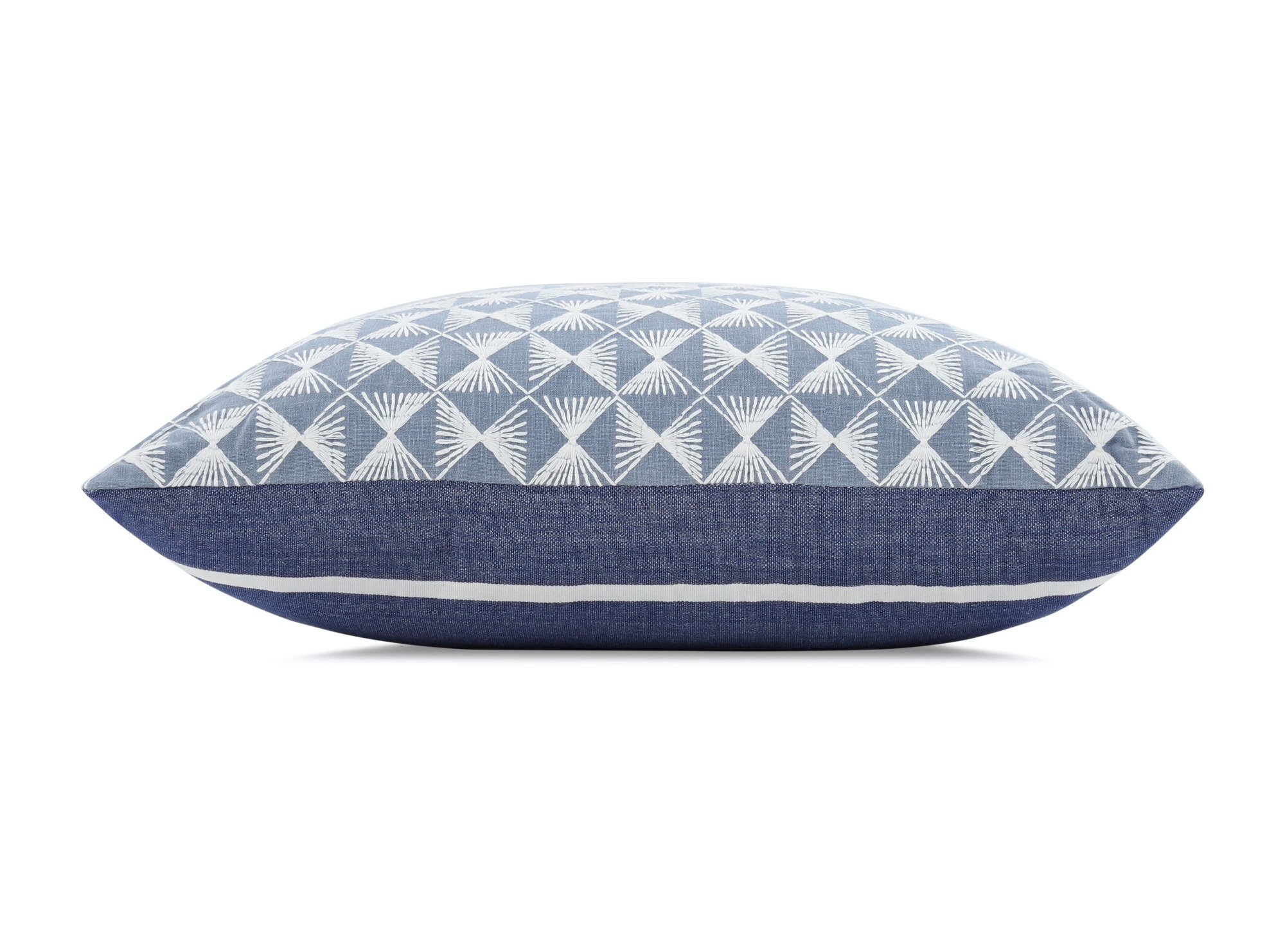 Villa Nova Parterre Cornflower cushion, 50 × 50 cm, side view