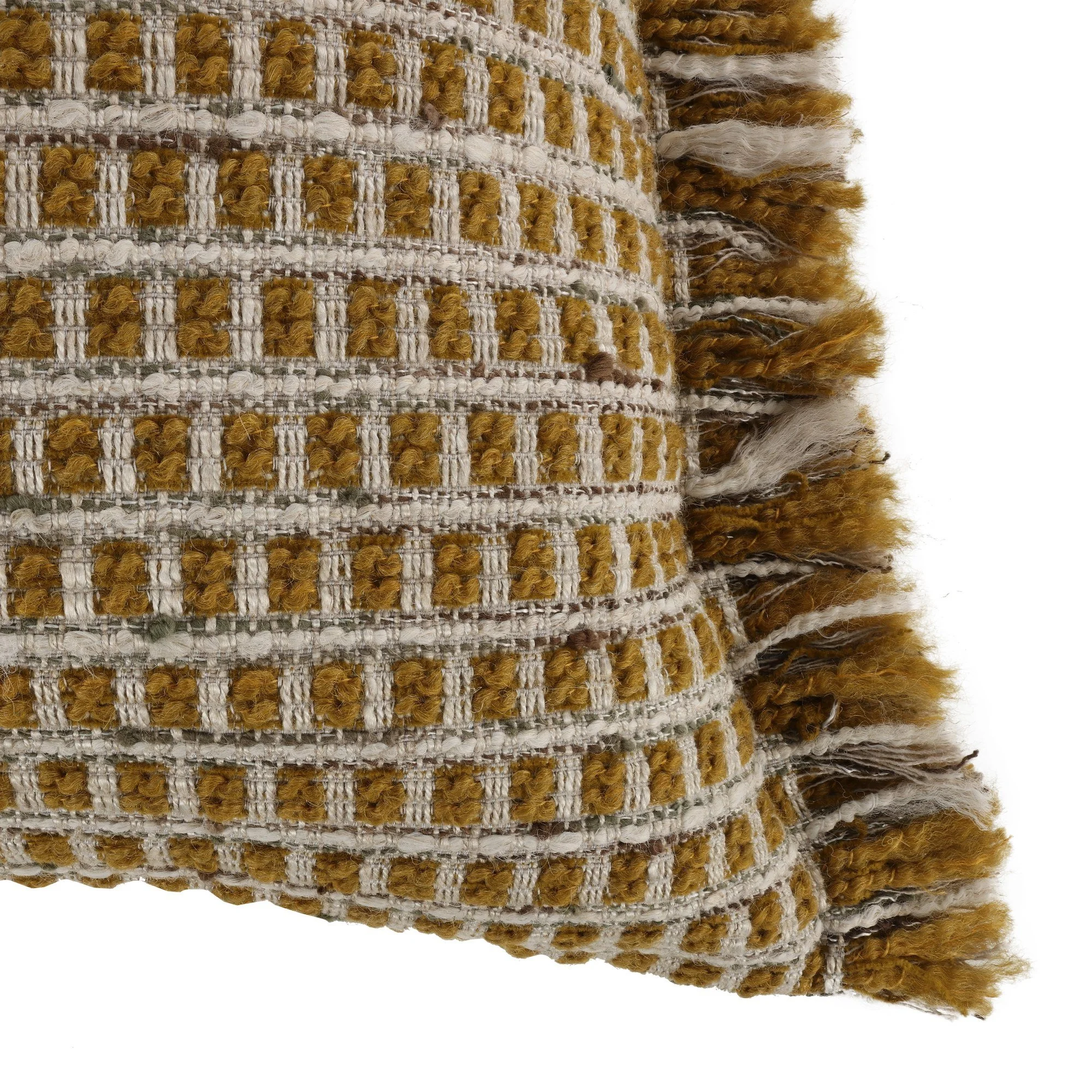 Villa Nova Gilman Ochre cushion, 60 × 40 cm, corner detail