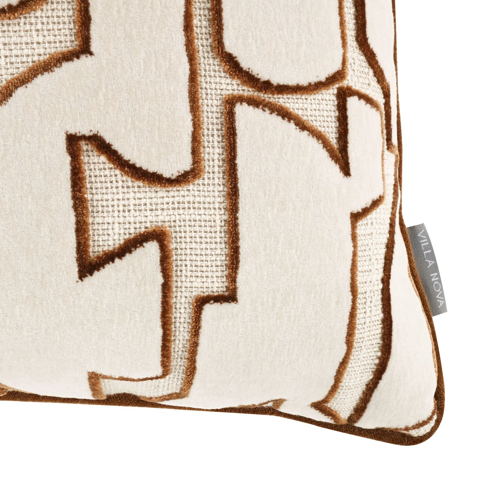 Villa Nova Serac Autumn cushion, 50 × 50 cm, corner detail