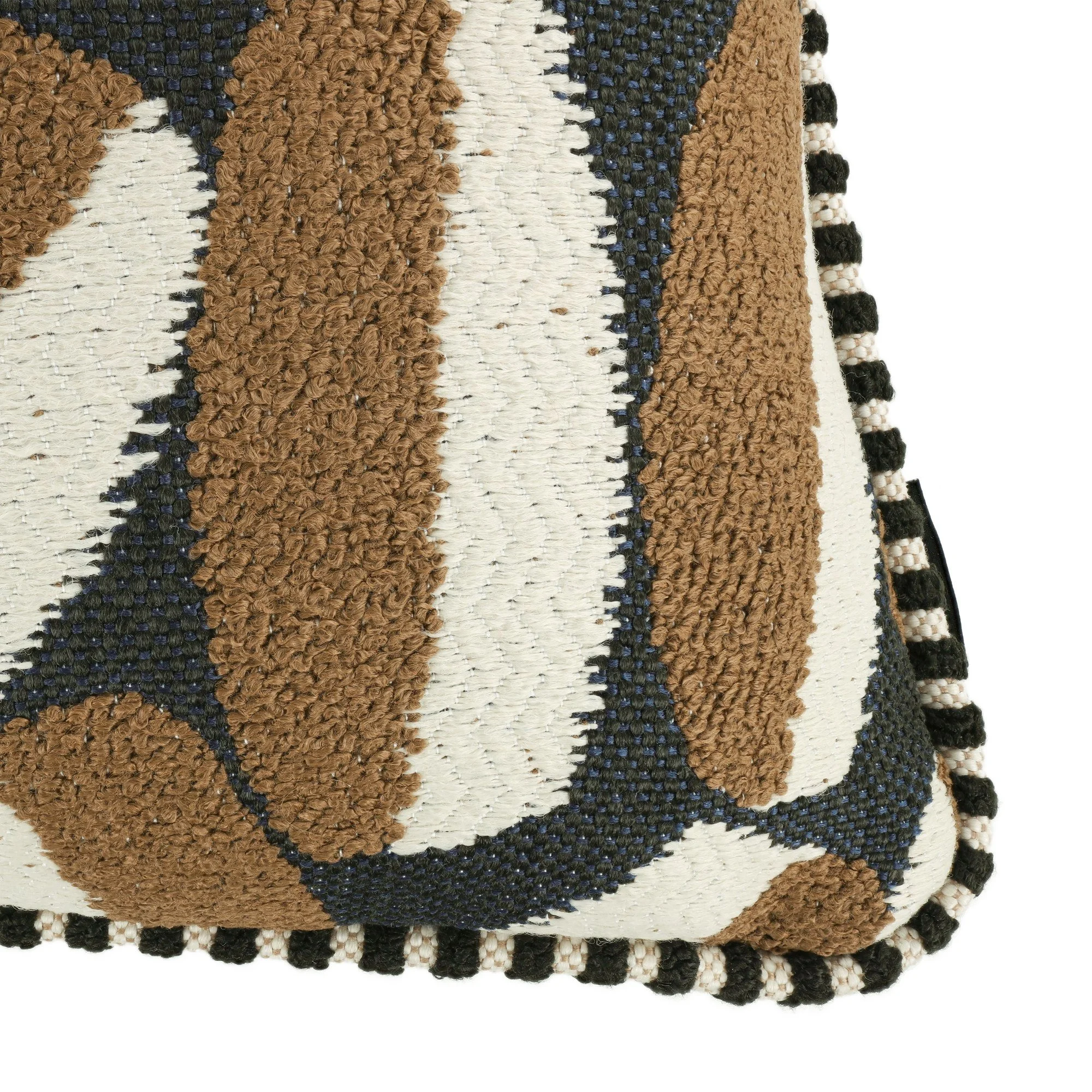 Black Edition Timor Outdoor Manuka cushion, 55 × 55 cm, corner detail