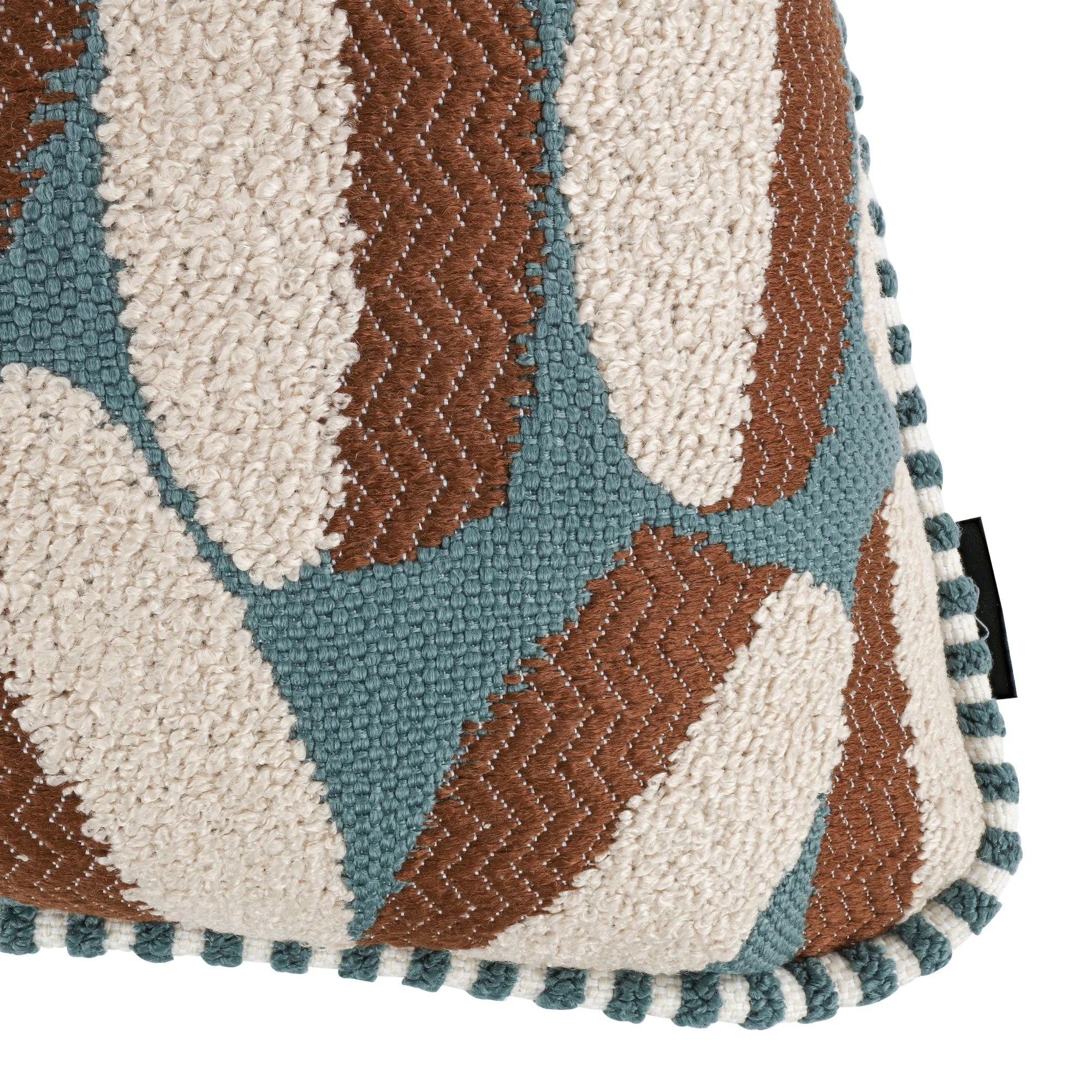 Black Edition Timor Outdoor Caspian cushion, 55 × 55 cm, corner detail