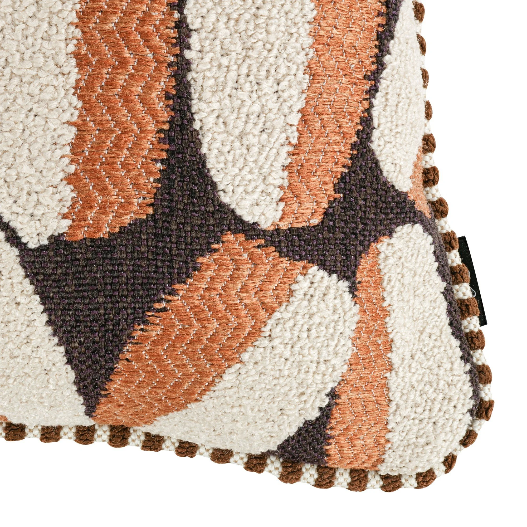 Black Edition Timor Outdoor Mehndi cushion, 55 × 55 cm, corner detail