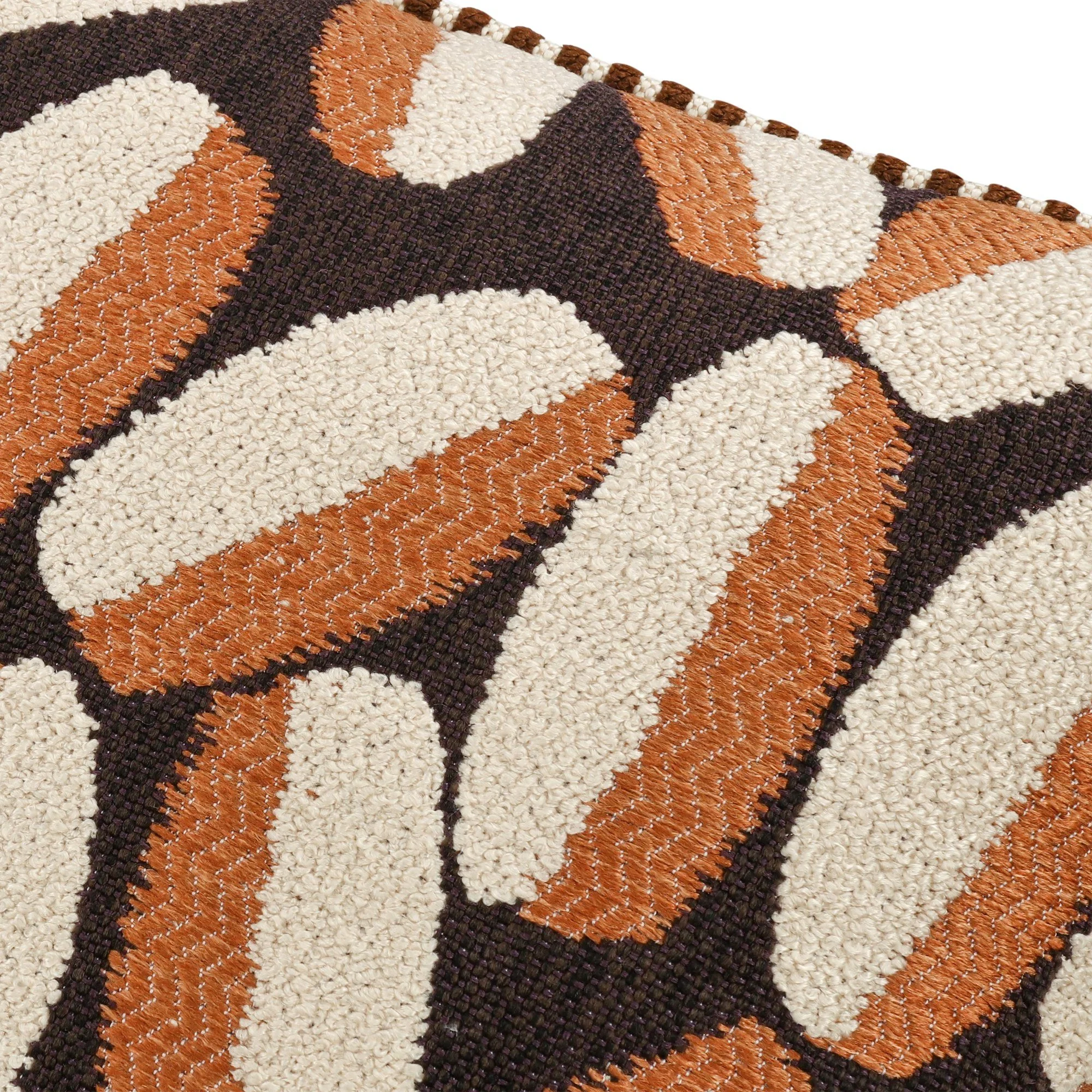 Black Edition Timor Outdoor Mehndi cushion, 55 × 55 cm, close-up of the fabric