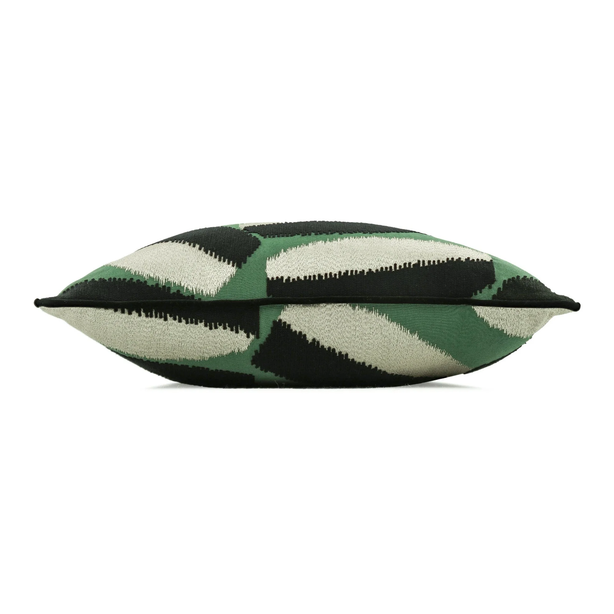 Black Edition Timor Malachite cushion, 55 × 55 cm, side view