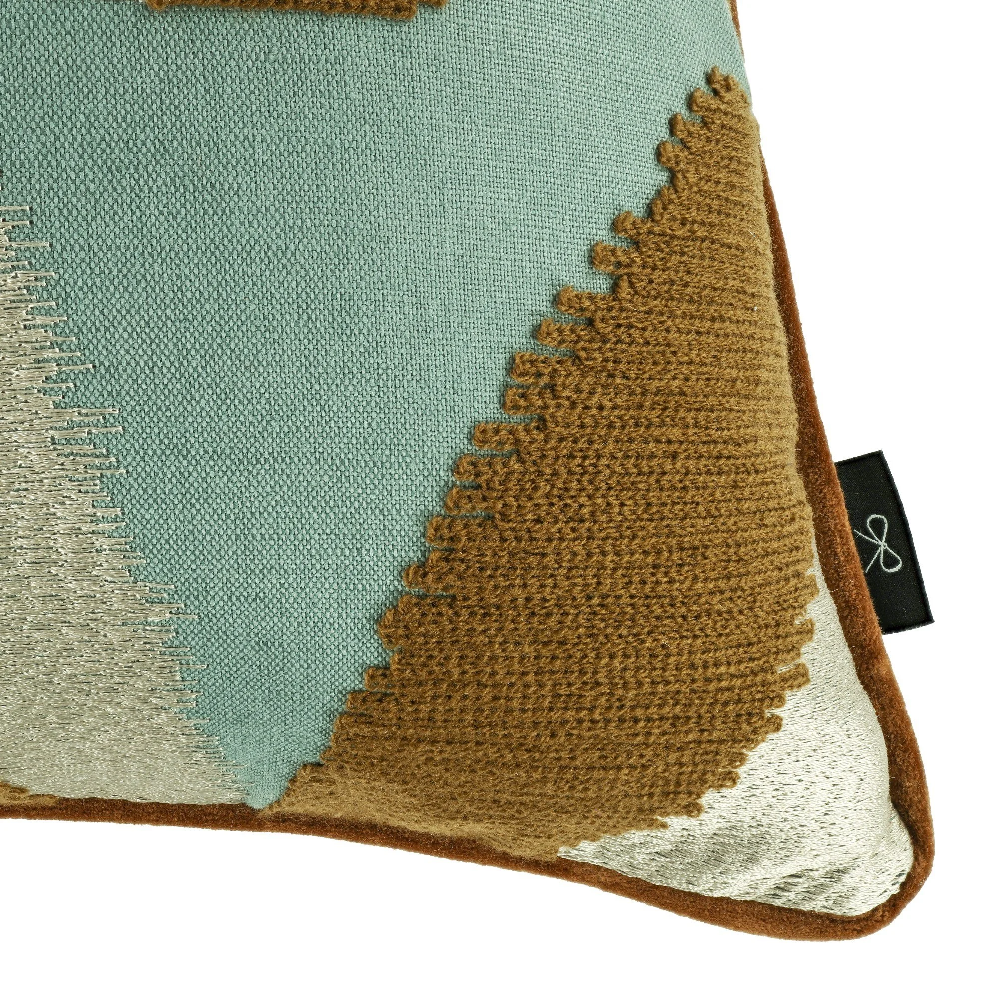 Black Edition Timor Caspian cushion, 55 × 55 cm, corner detail