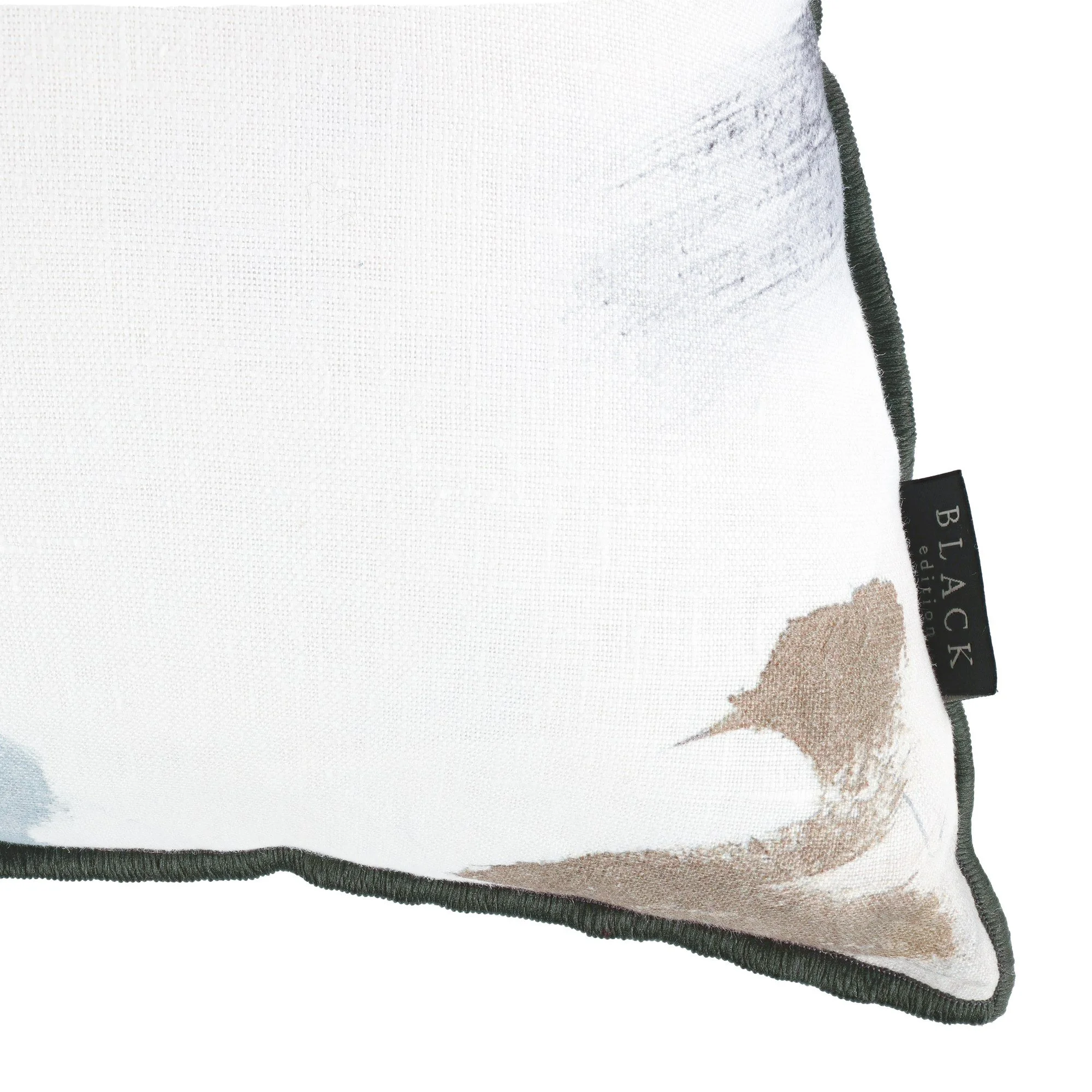 Black Edition Pigment Ashlar cushion, 55 × 55 cm, corner detail