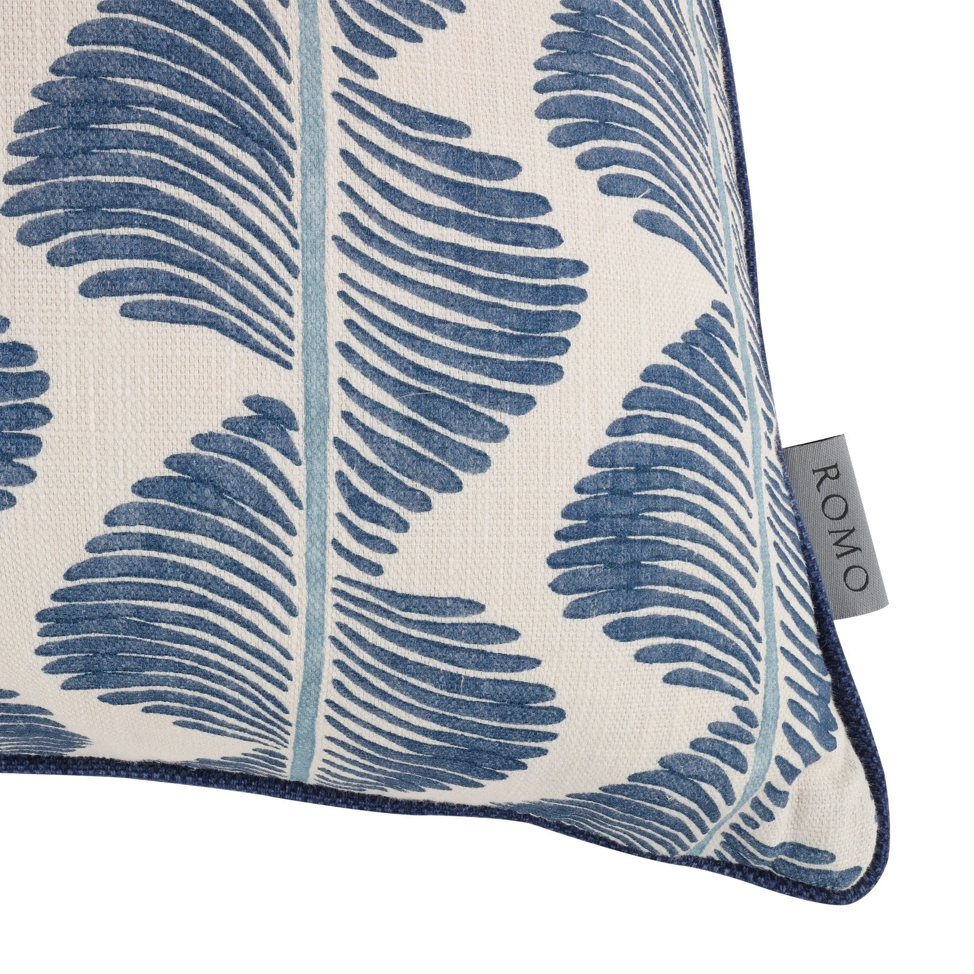 Romo Aubin Buxton Blue cushion, 50 × 50 cm, corner detail