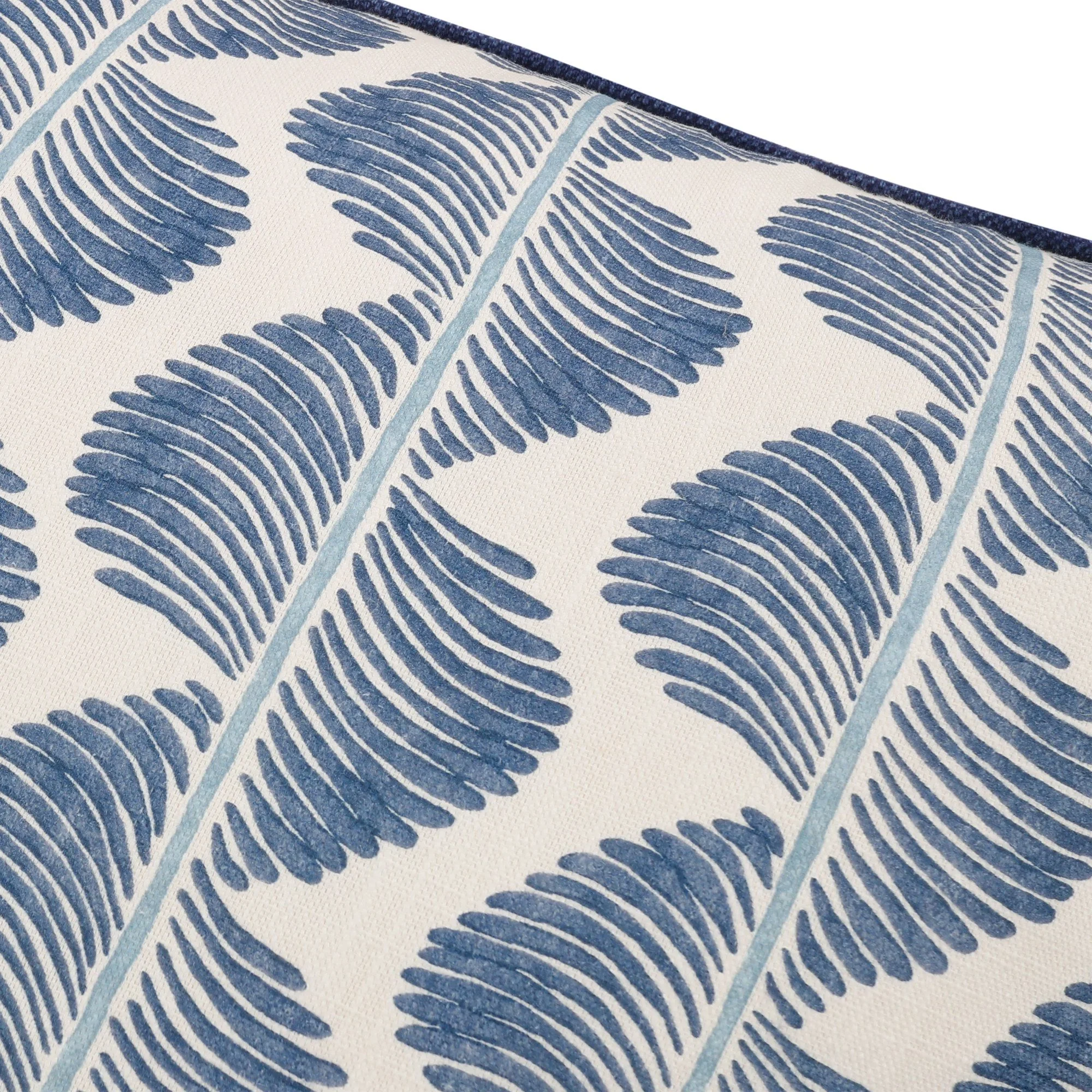 Romo Aubin Buxton Blue cushion, 50 × 50 cm, close-up of the fabric