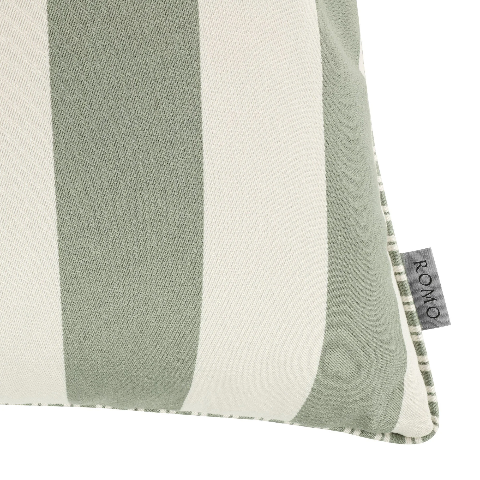 Romo Aron Eucalyptus cushion, 50 × 50 cm, corner detail