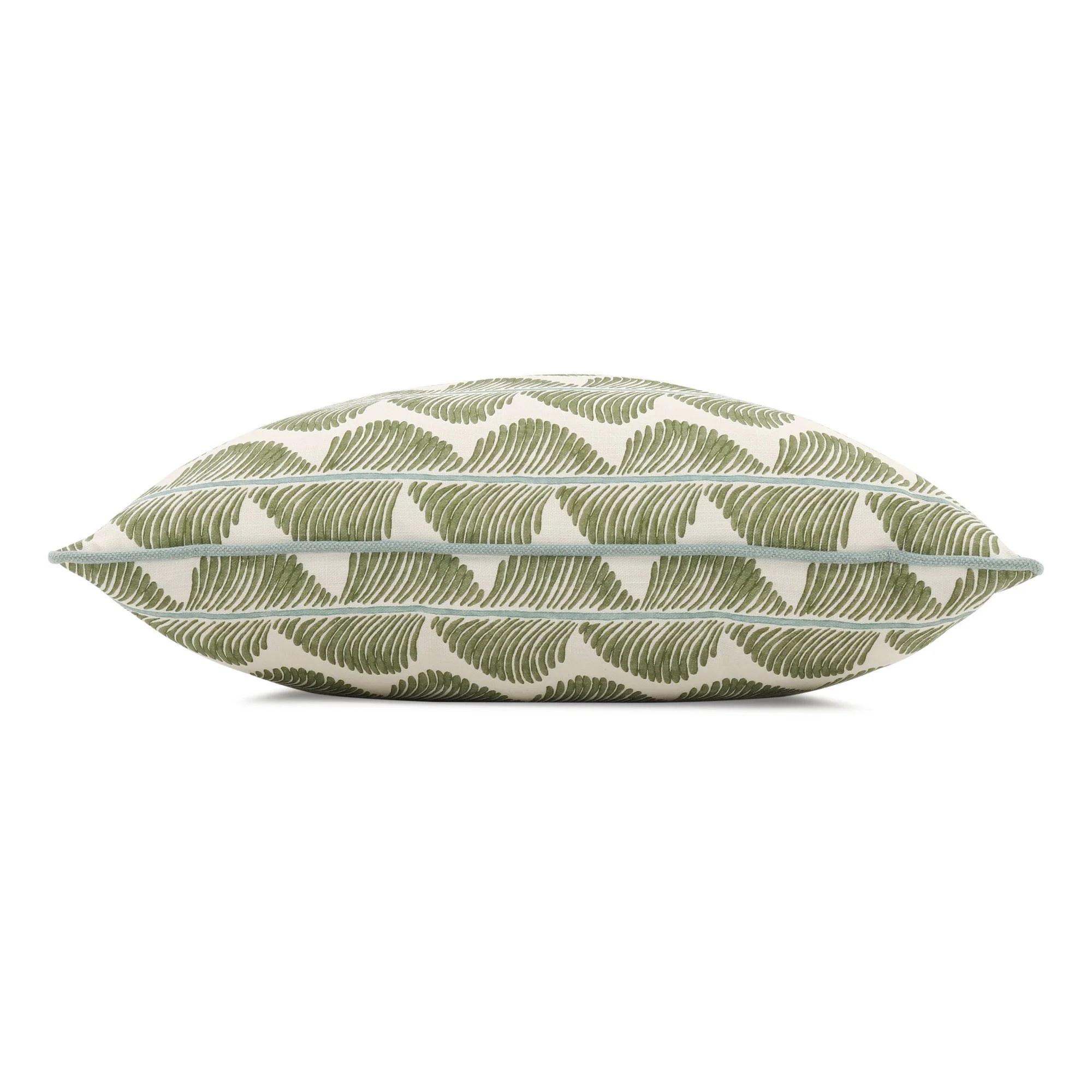 Romo Aubin Matcha cushion, 50 × 50 cm, side view