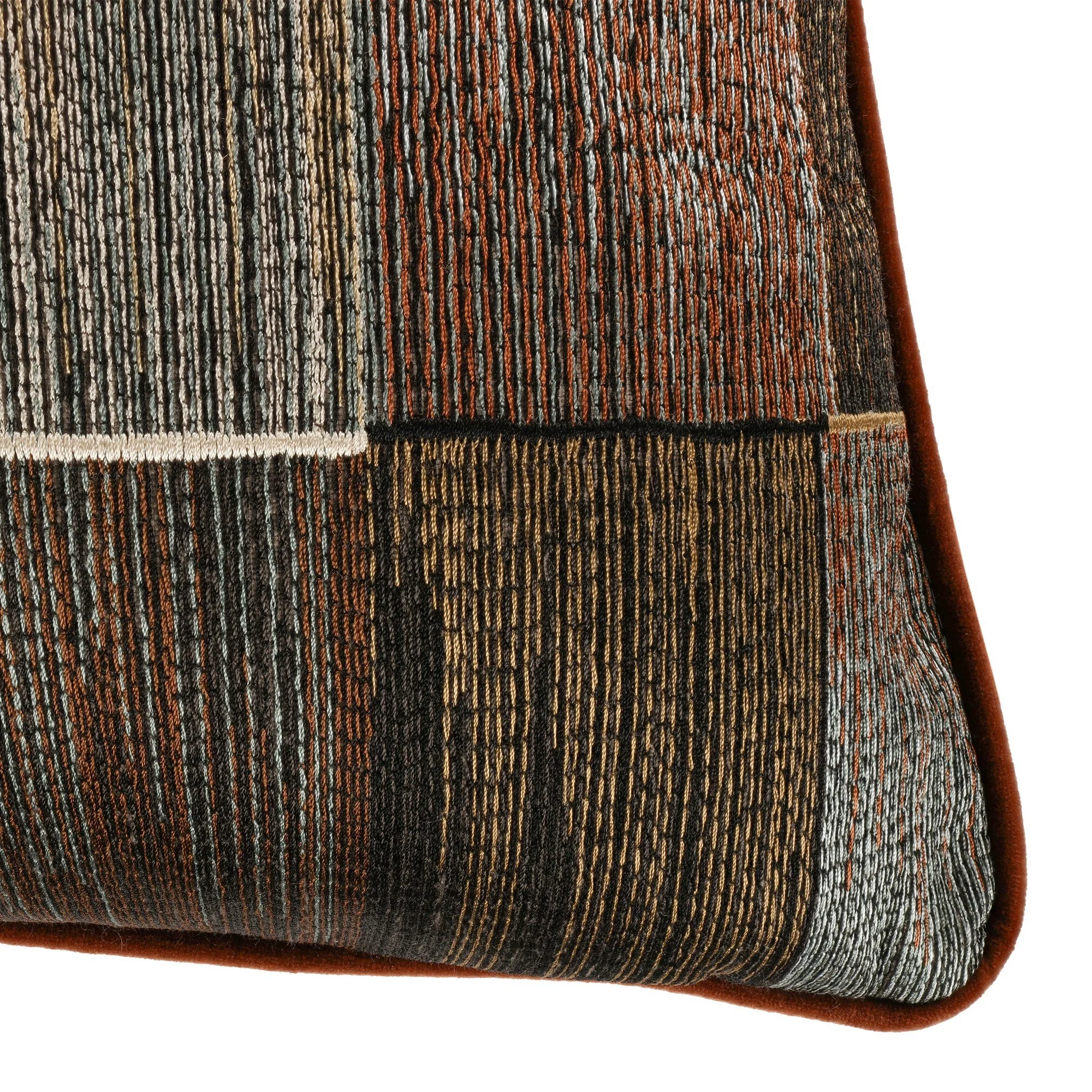 Romo Sekani Chocolate cushion, 55 × 55 cm, corner detail