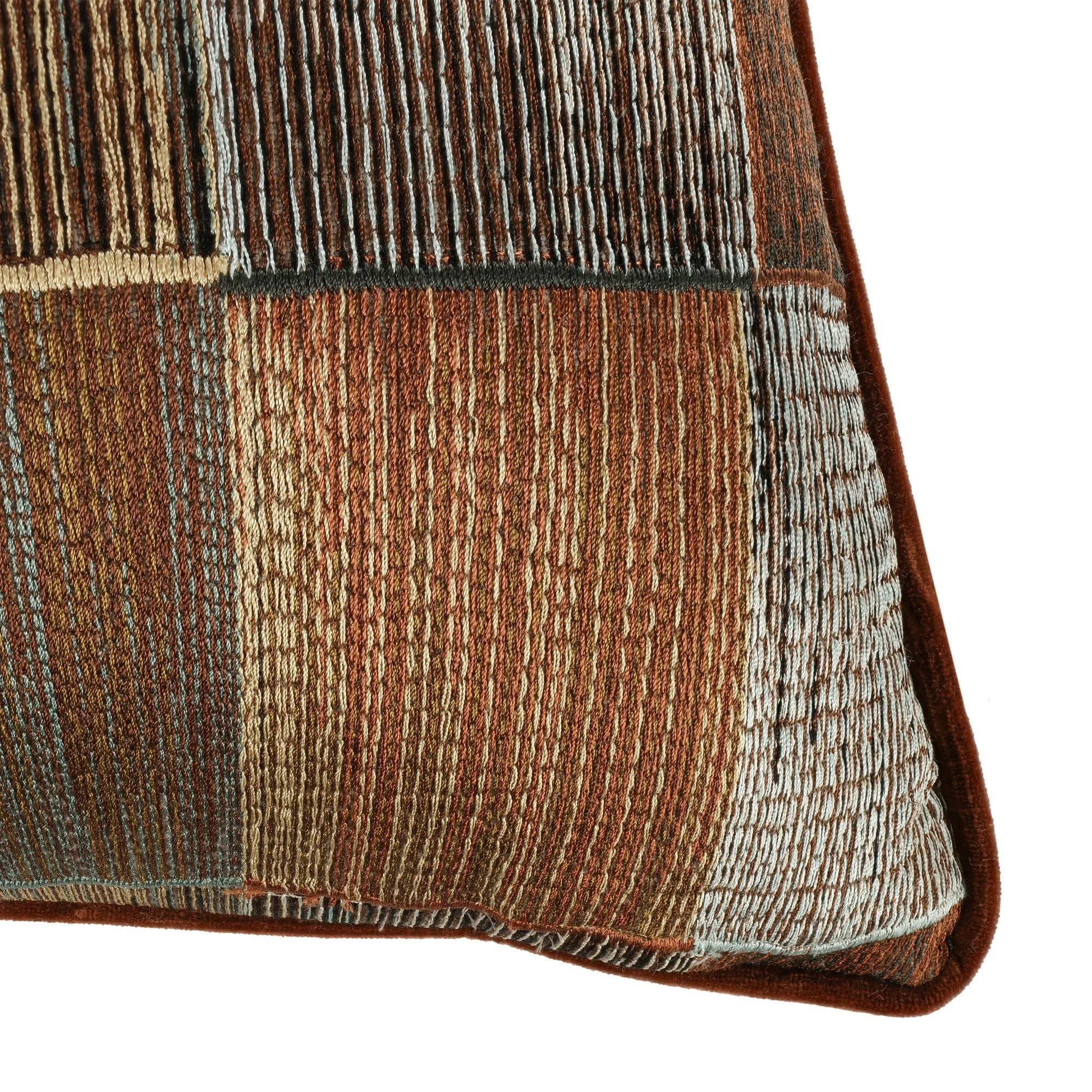 Romo Sekani Cinnamon cushion, 55 × 55 cm, corner detail