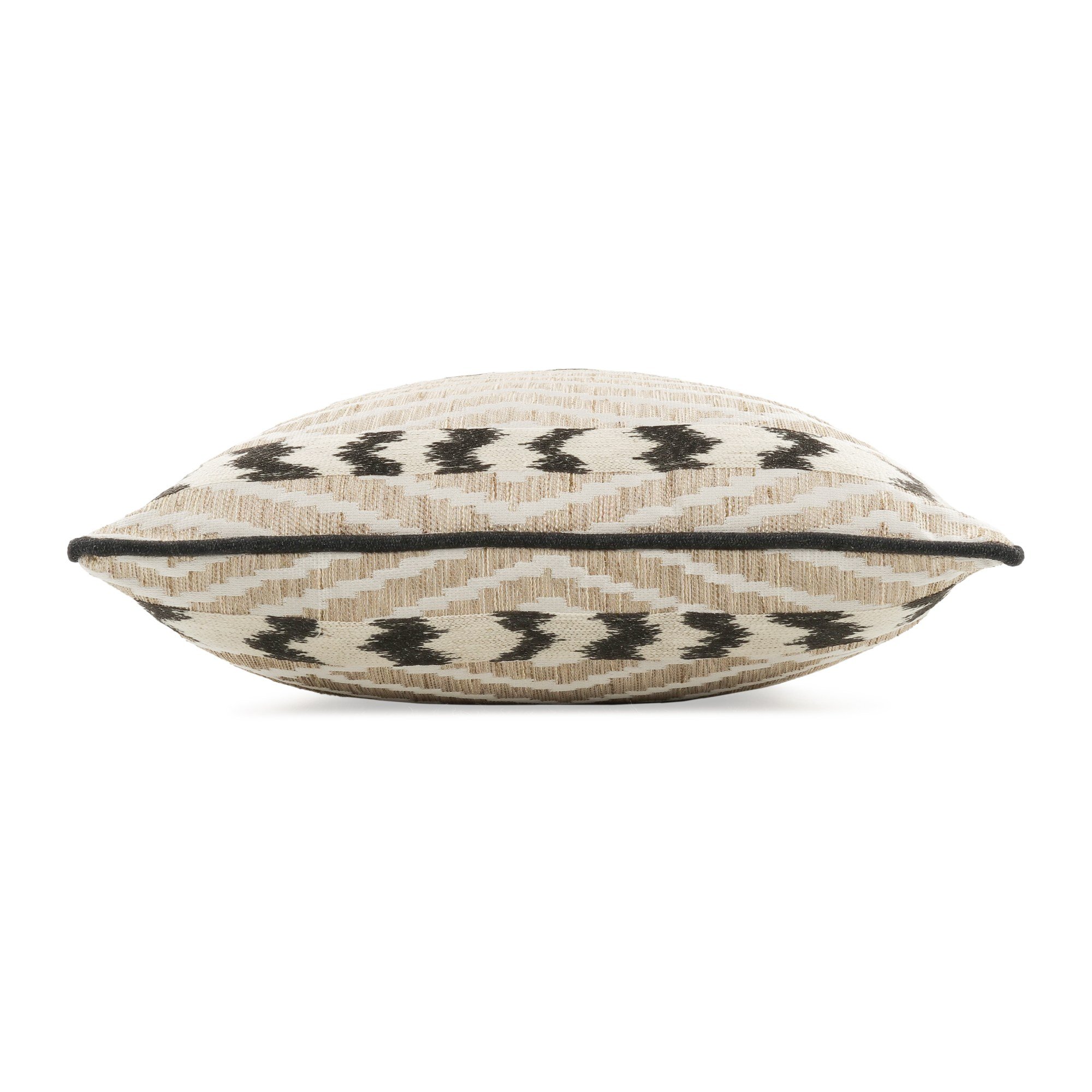 Romo Indu Charcoal cushion, 60 × 40 cm, side view