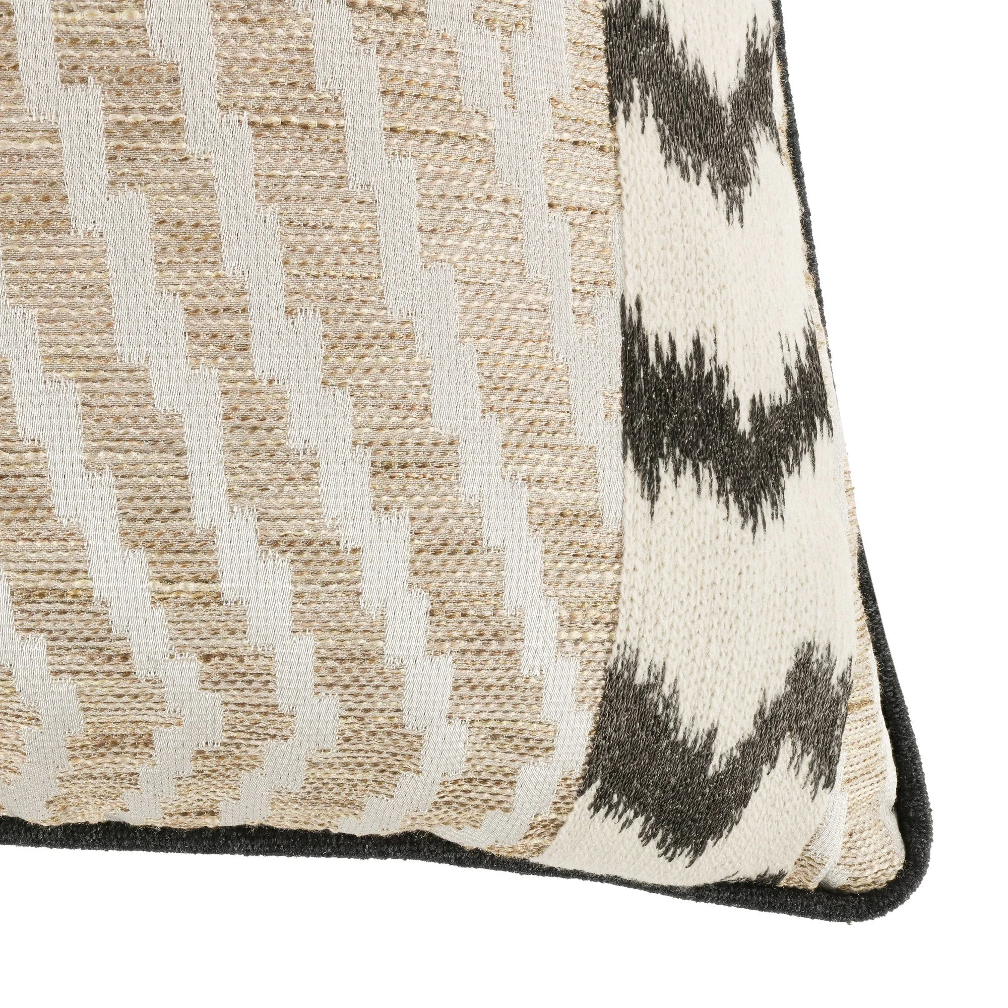 Romo Indu Charcoal cushion, 60 × 40 cm, corner detail