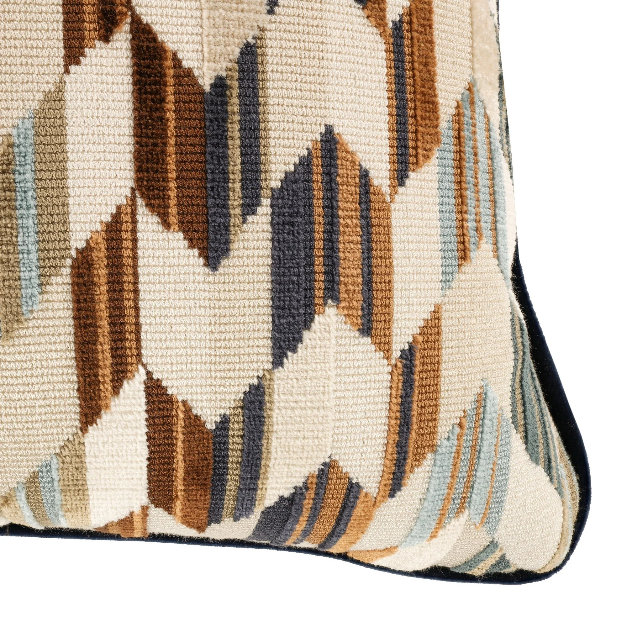 Romo Tabora Cacao cushion, 60 × 40 cm, corner detail