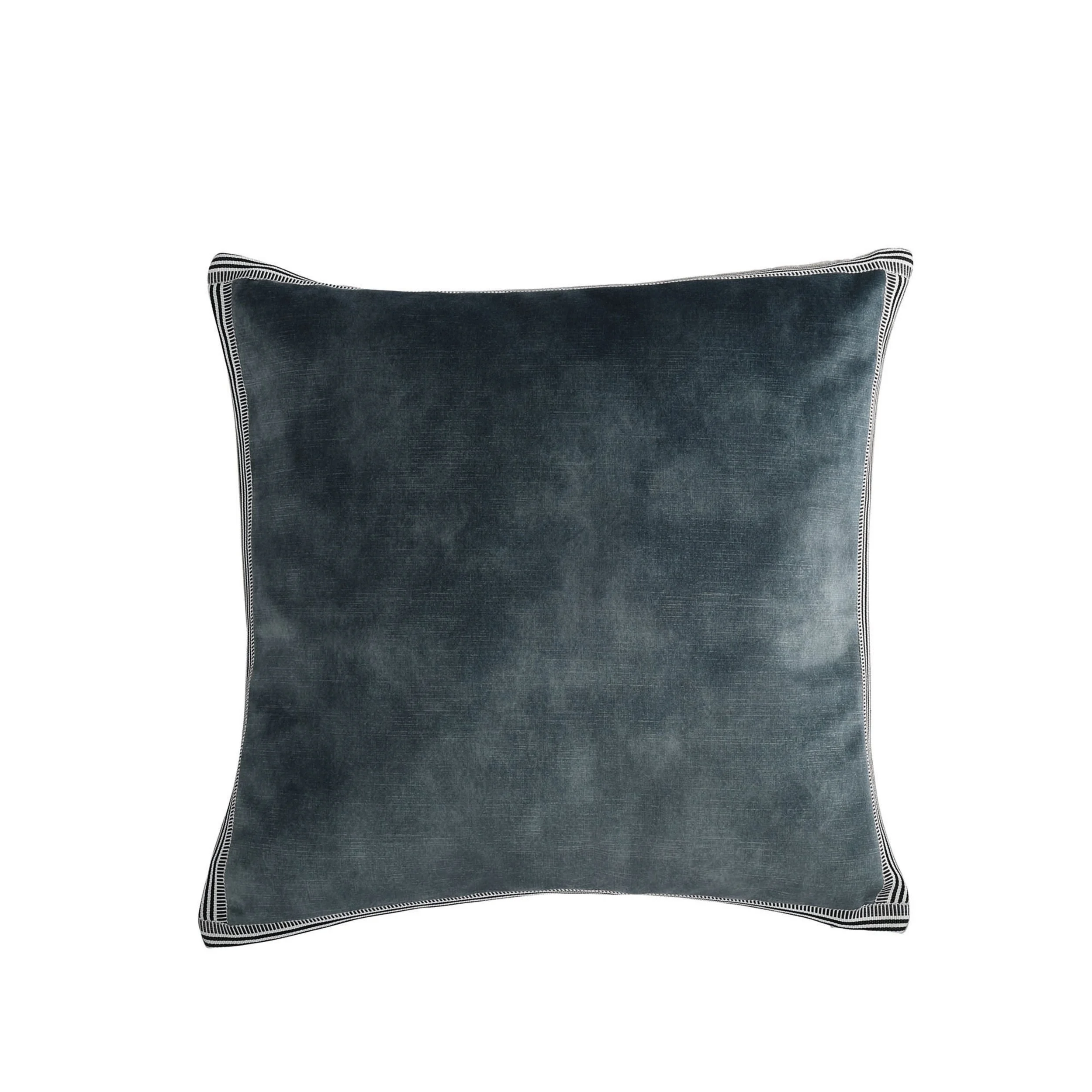 Maison Casamance Manade Bleu Celadon velvet cushion, 45 × 45 cm square, front view