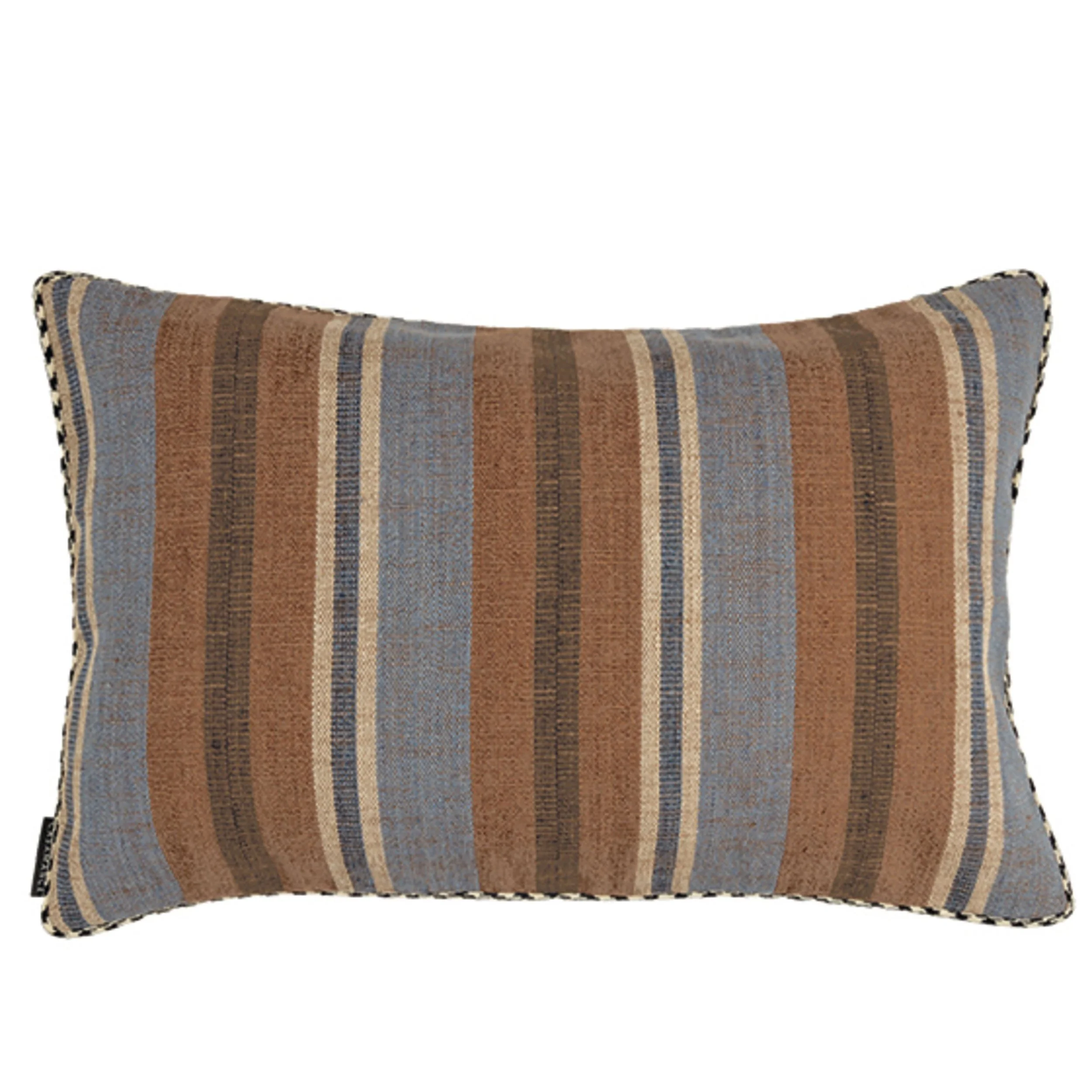 Via verri Handwoven artisanal jute stripe cushion pierre bleue