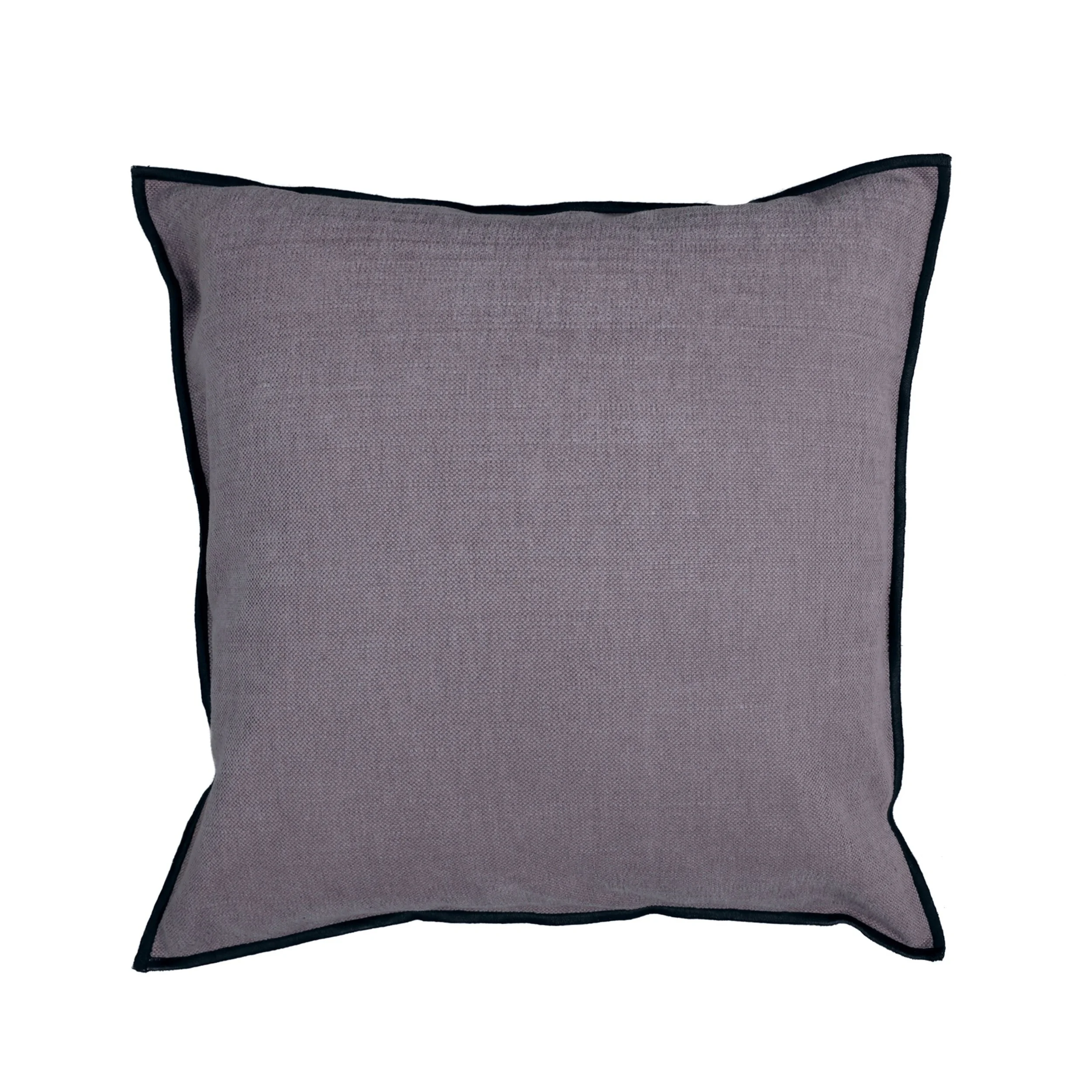 Maison Casamance Paris Texas Glycine linen cotton cushion, 45 × 45 cm, with black bourdon stitch edge, front view