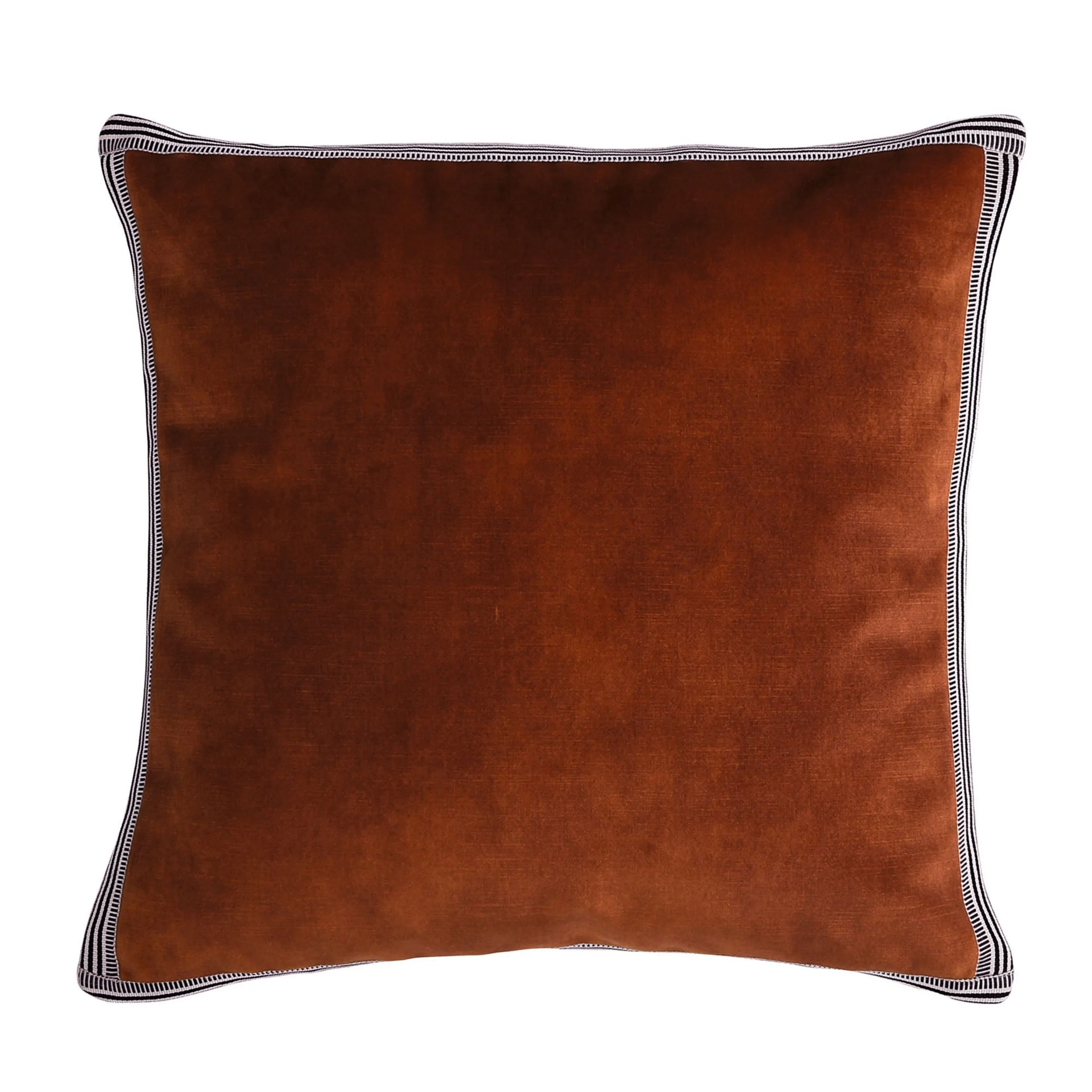 Maison Casamance Manade Cuivre velvet cushion, 65 × 65 cm square, front view