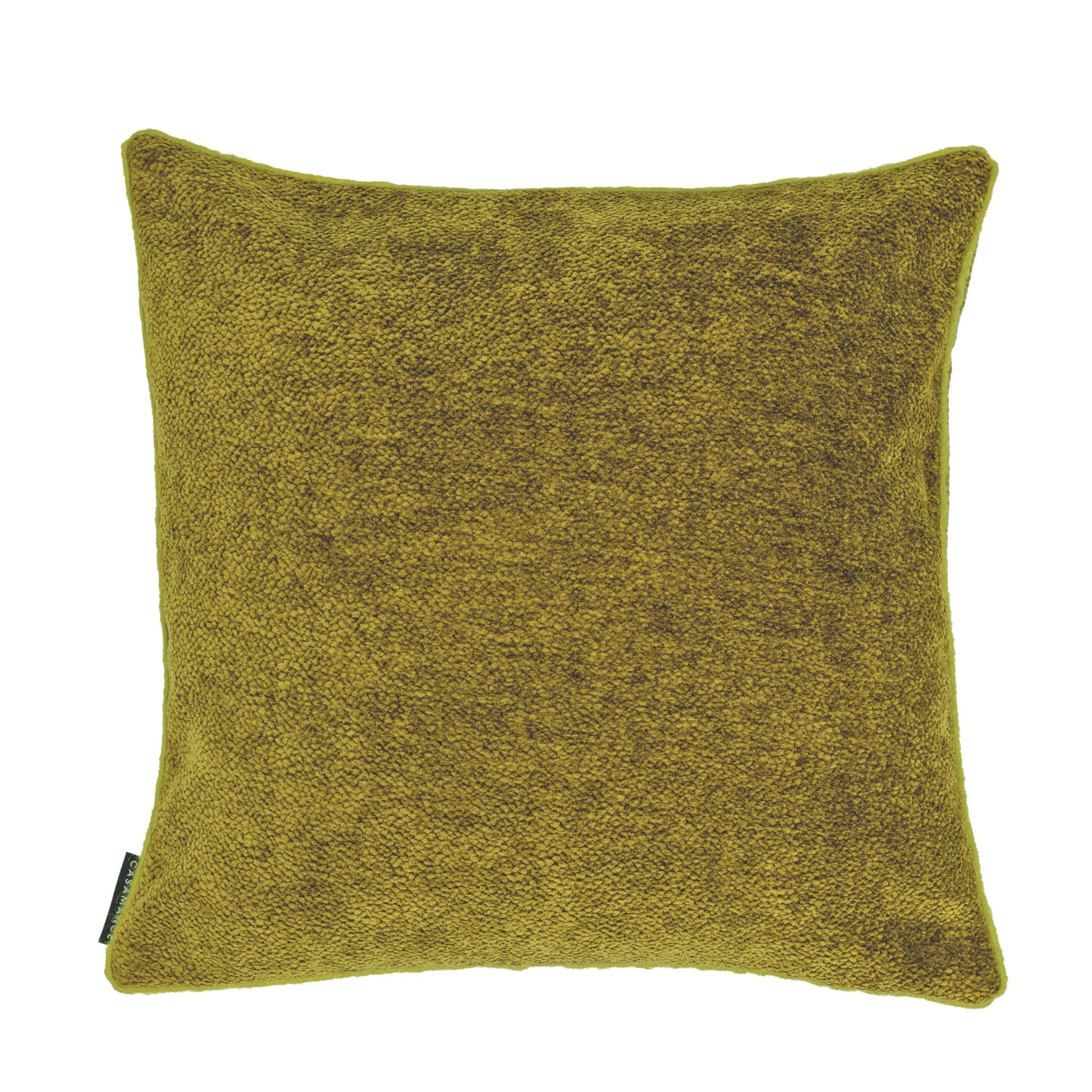 Maison Casamance Chroma cushion in Olive textured velvet