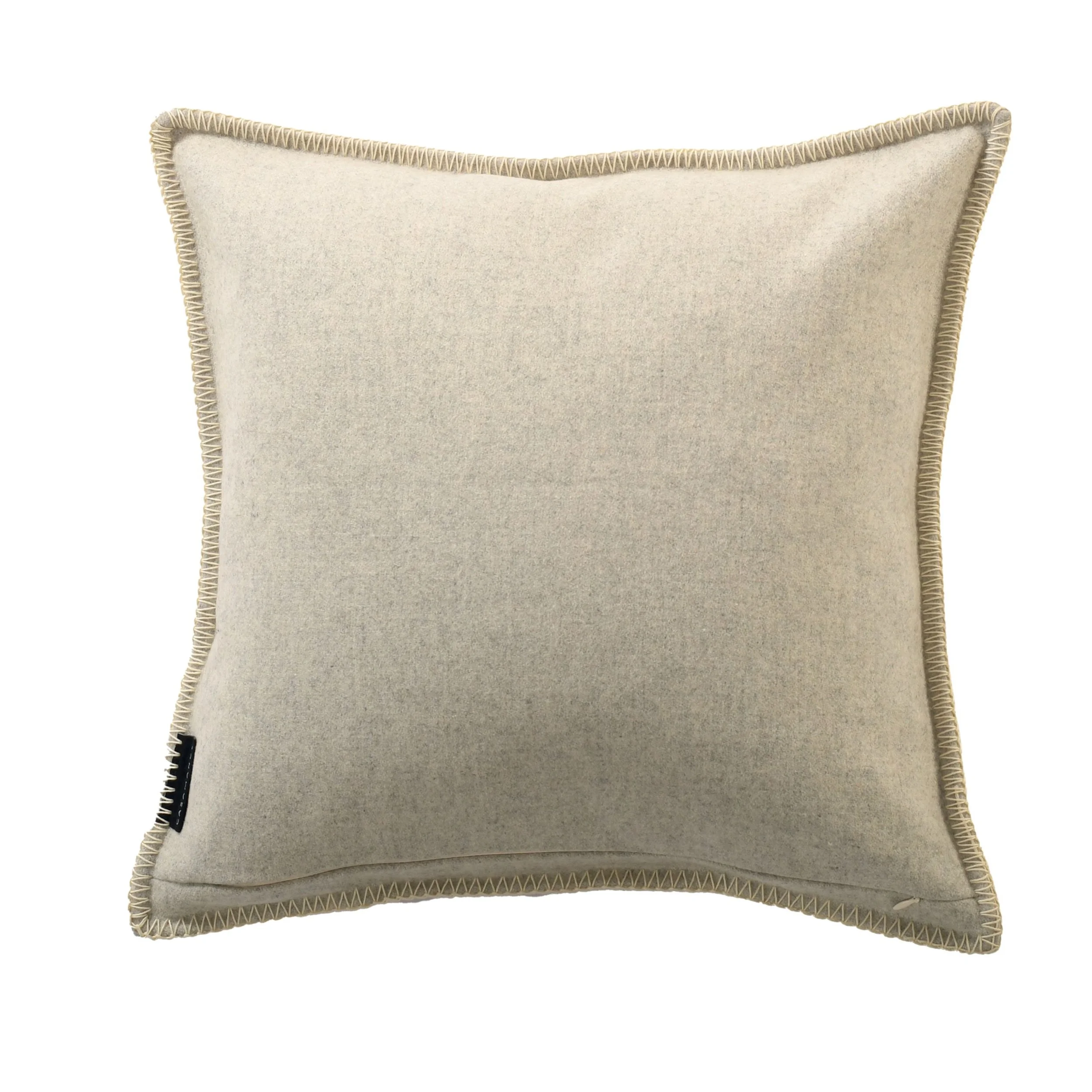 Reverse of the Maison Casamance Arthur's Seat Pebble cushion, plain wool in the same colour