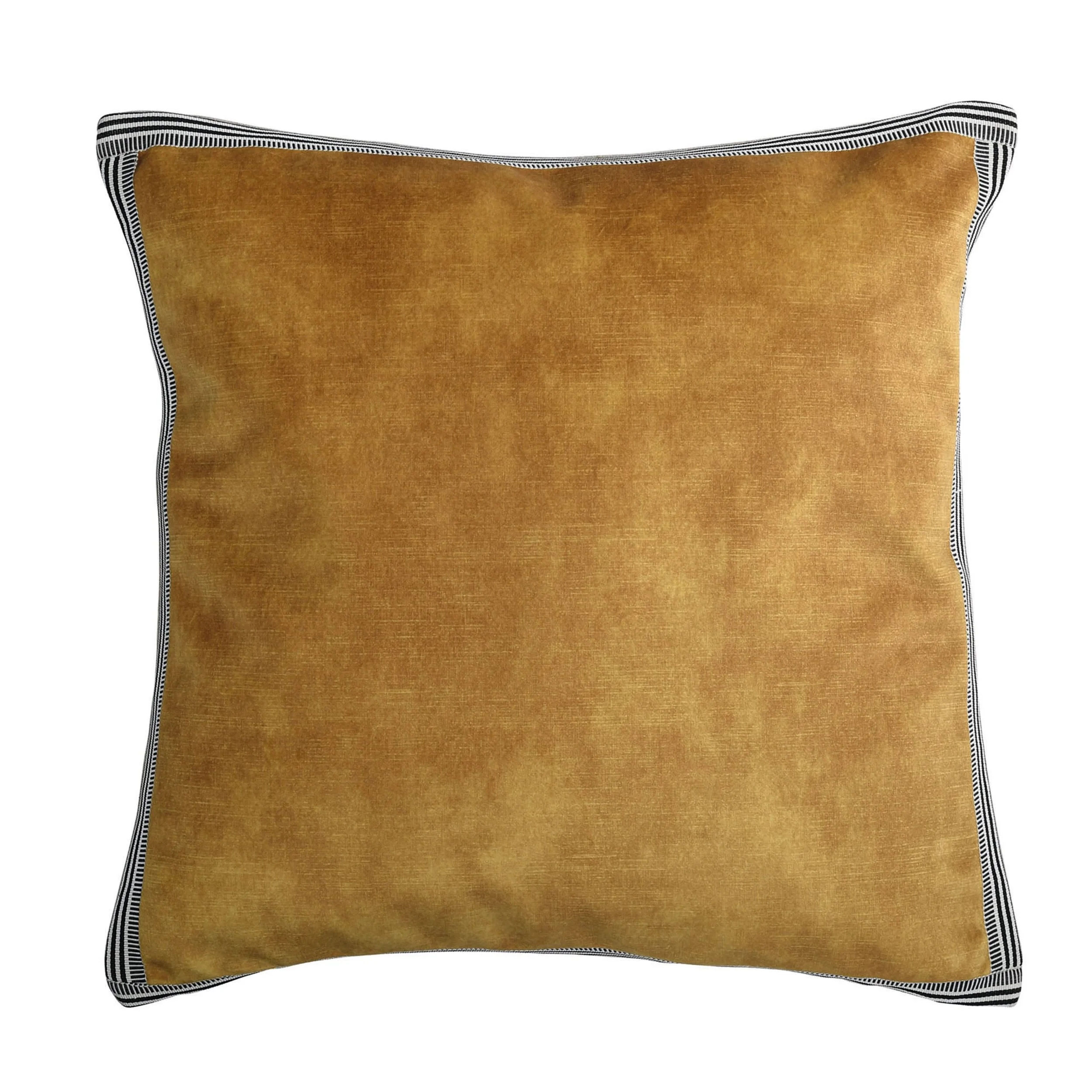 Maison Casamance Manade Jaune Or velvet cushion, 65 × 65 cm square, front view