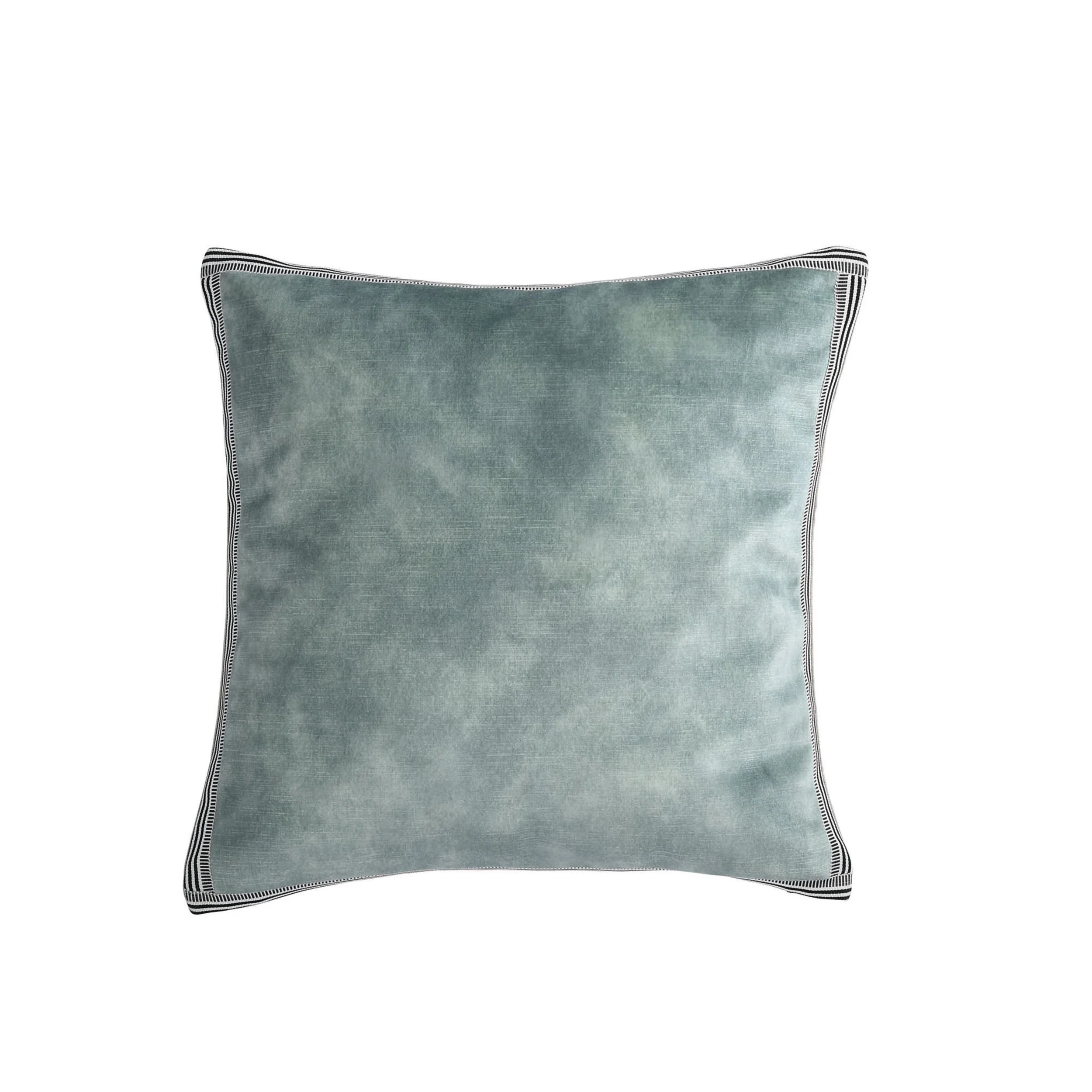 Maison Casamance Manade Vert de Gris velvet cushion, 45 × 45 cm square, front view
