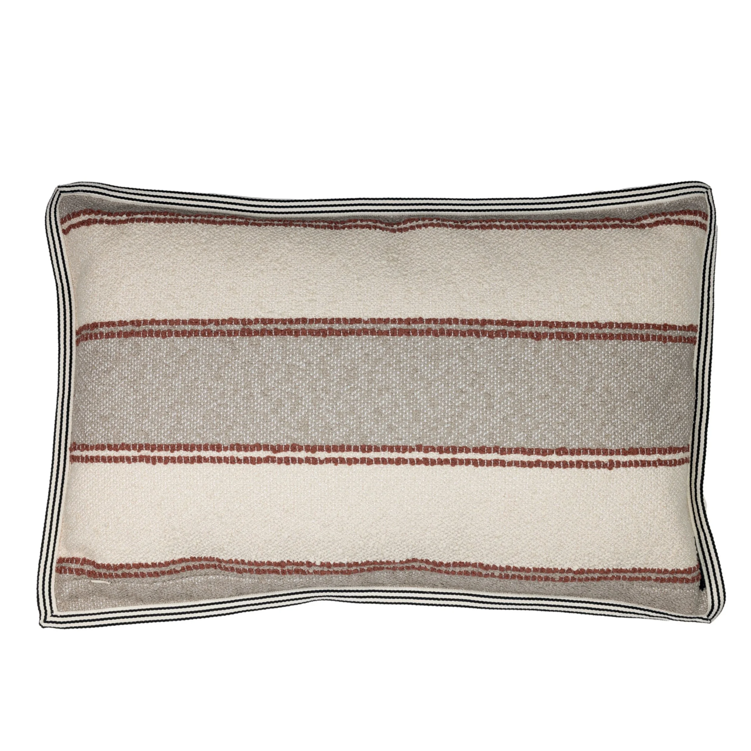 Apache outdoor horizontal stripe cushion taupe terracotta