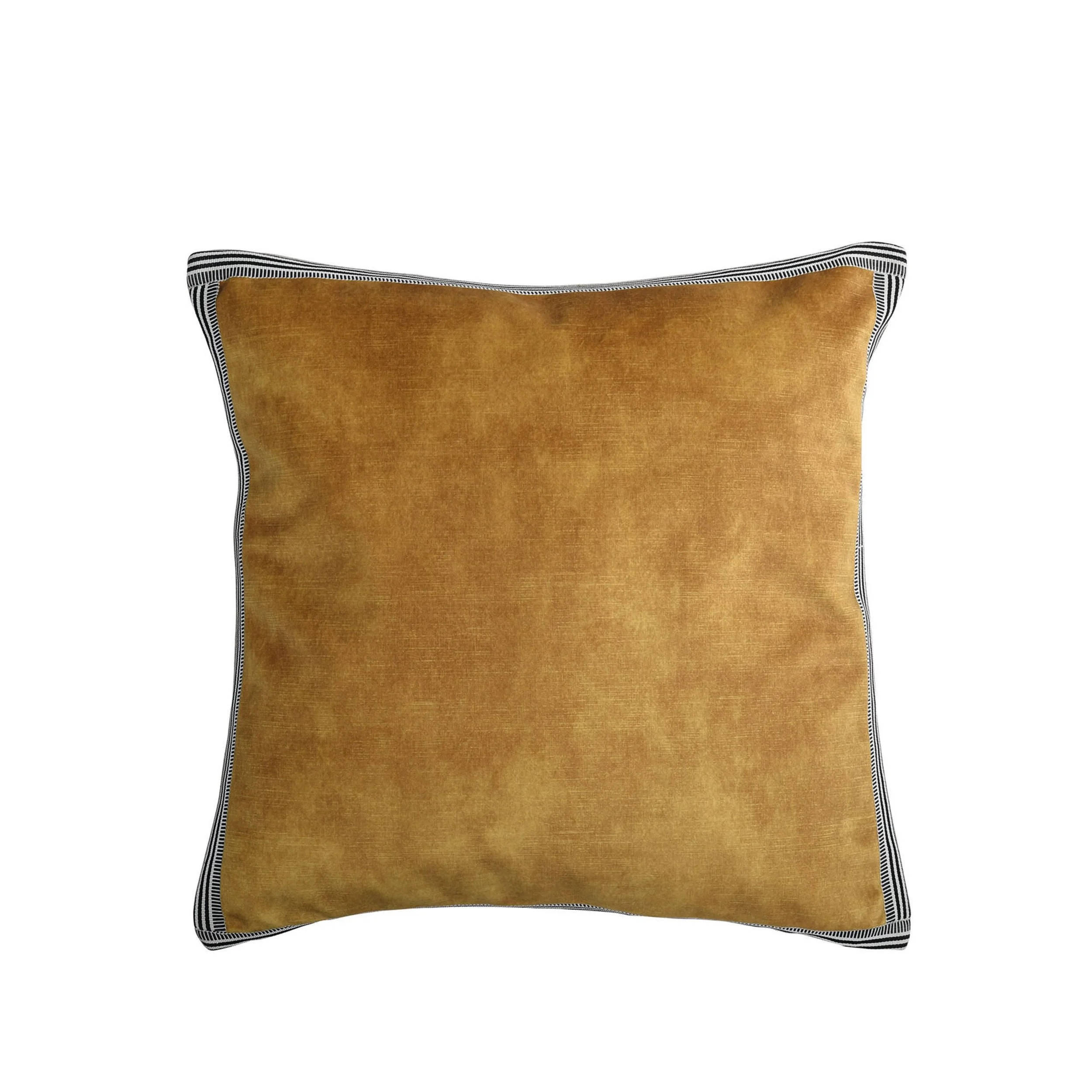 Maison Casamance Manade Jaune Or velvet cushion, 45 × 45 cm square, front view