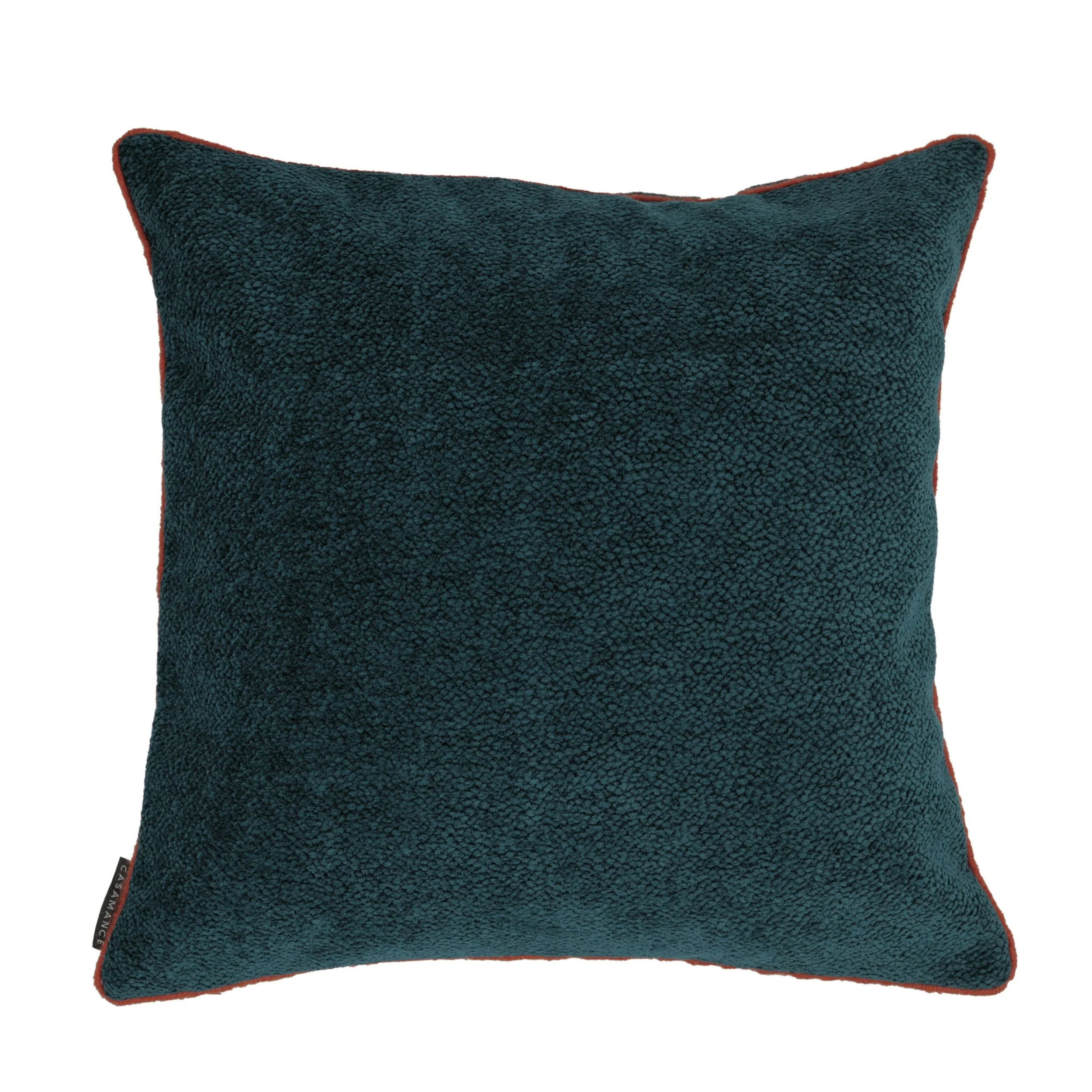 Maison Casamance Chroma cushion in Bleu Sarcelle velvet