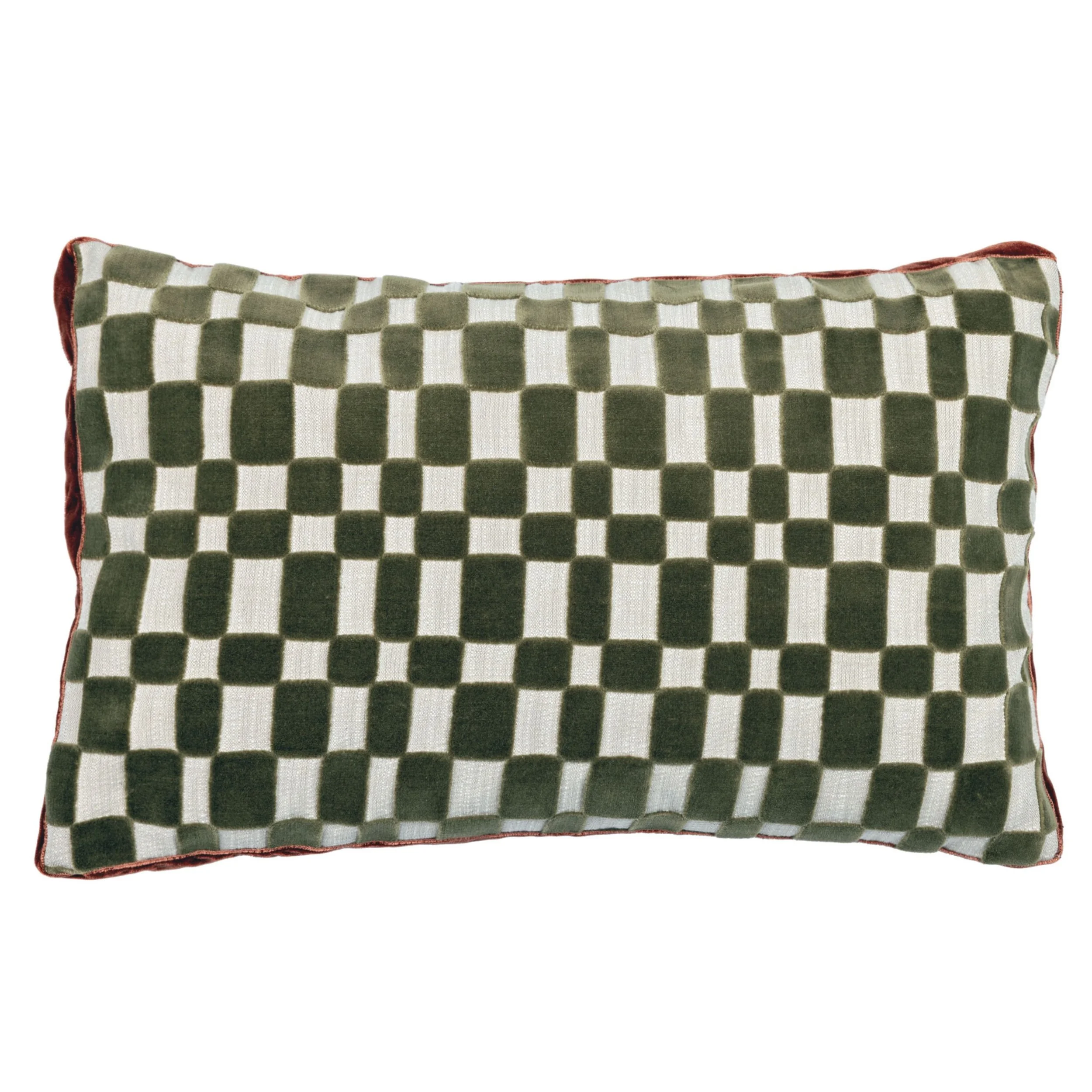 Casamance Modulor velvet cushion in Khaki