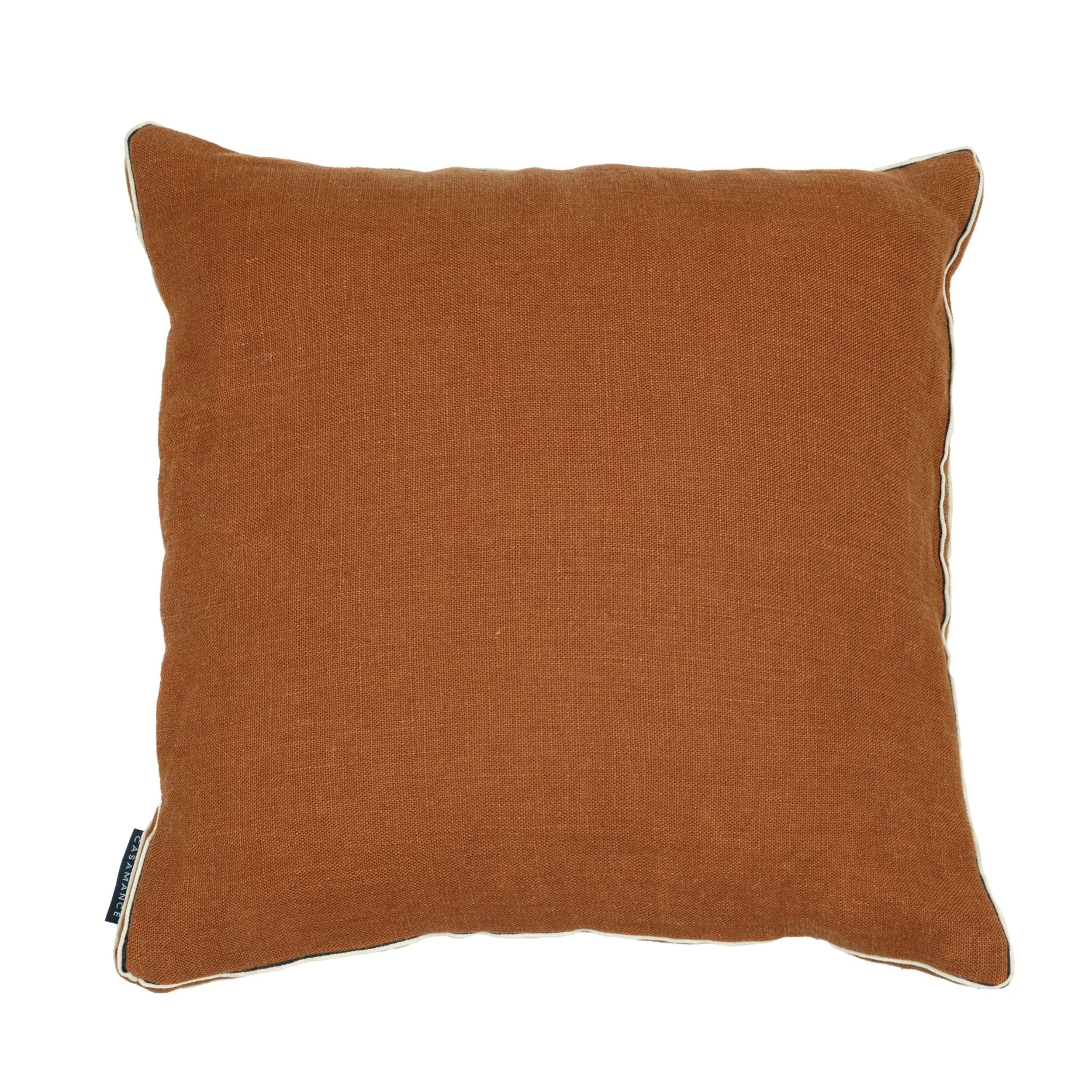 Maison Casamance Cote Lin cushion in Terracota