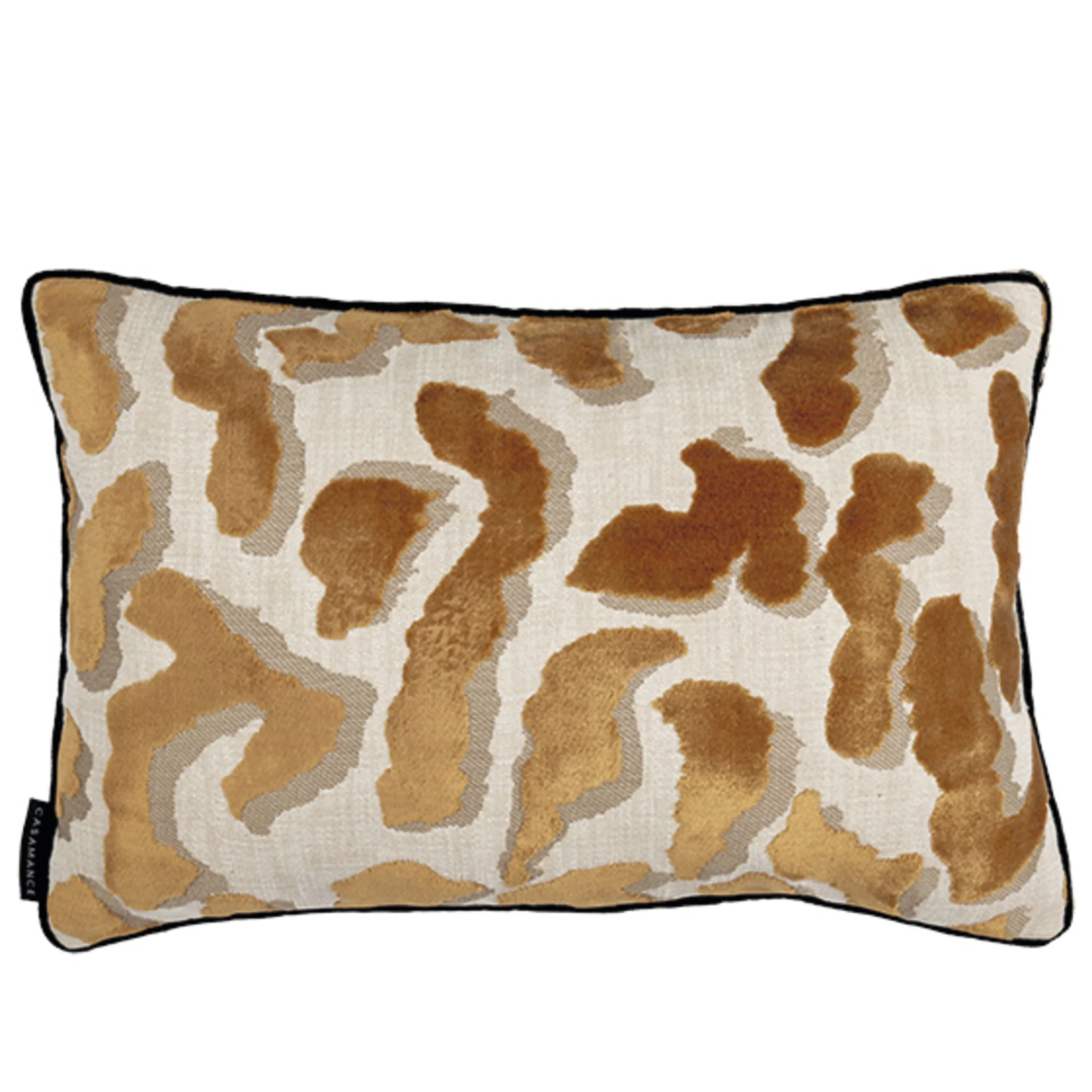 Nimbus velvet jacquard rectangular cushion fauve