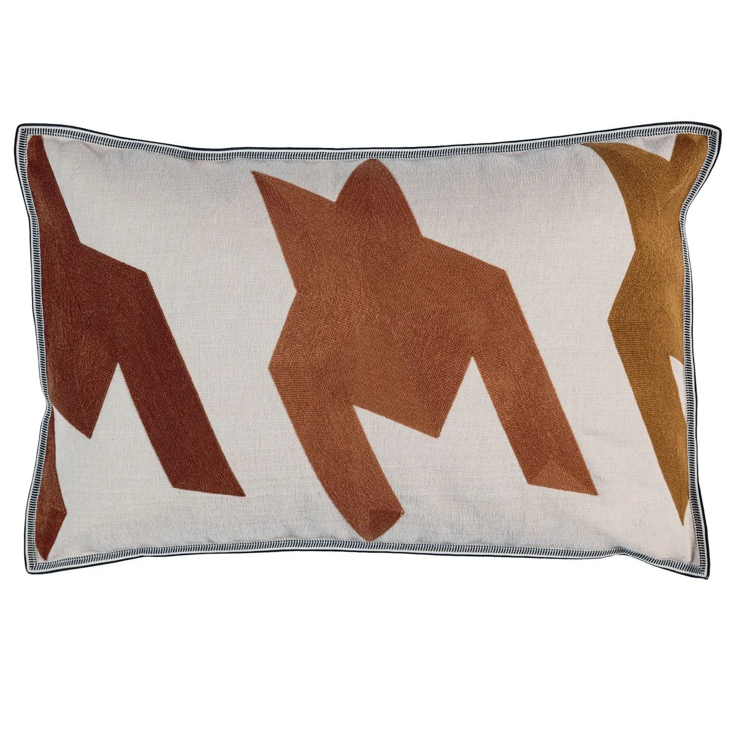 Triptyque cushion by Maison Casamance, front (shared photo, Nacre Naturel listing)