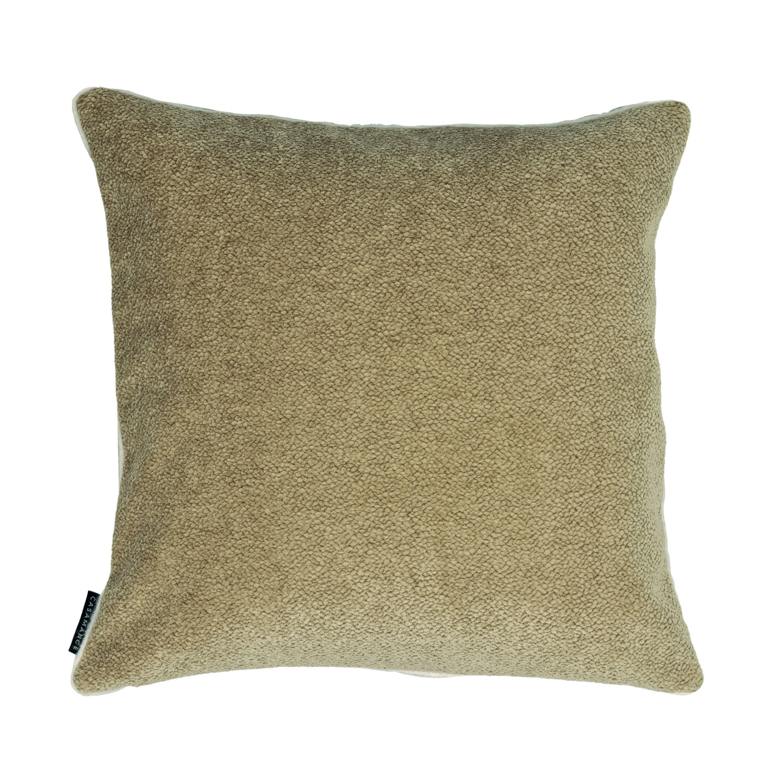Maison Casamance Chroma cushion in Muscade textured velvet