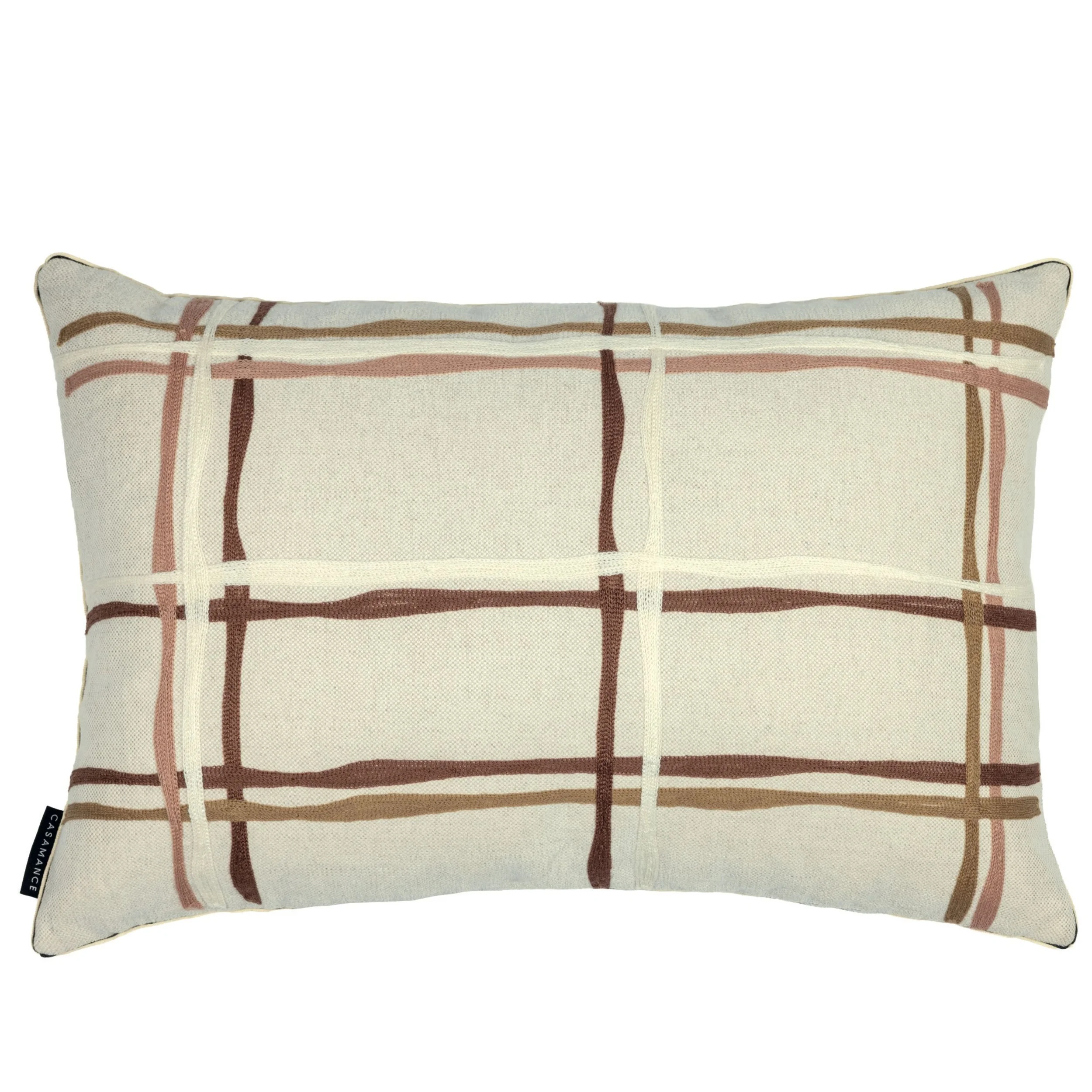Oban Embroidered Cushion 40x60cm | Piped Edge terracotta blush