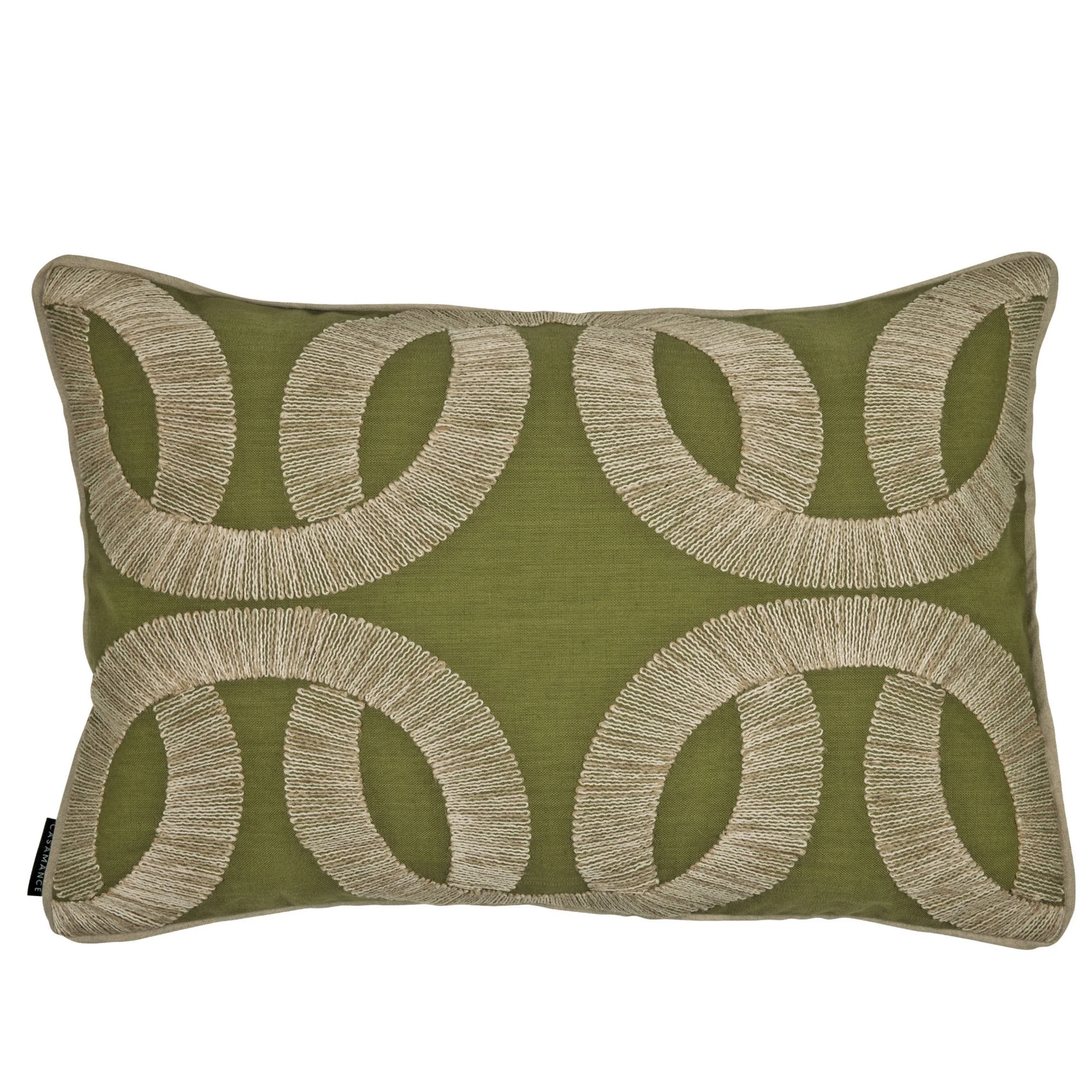 Casamance Sur Un Fil cushion in Olive