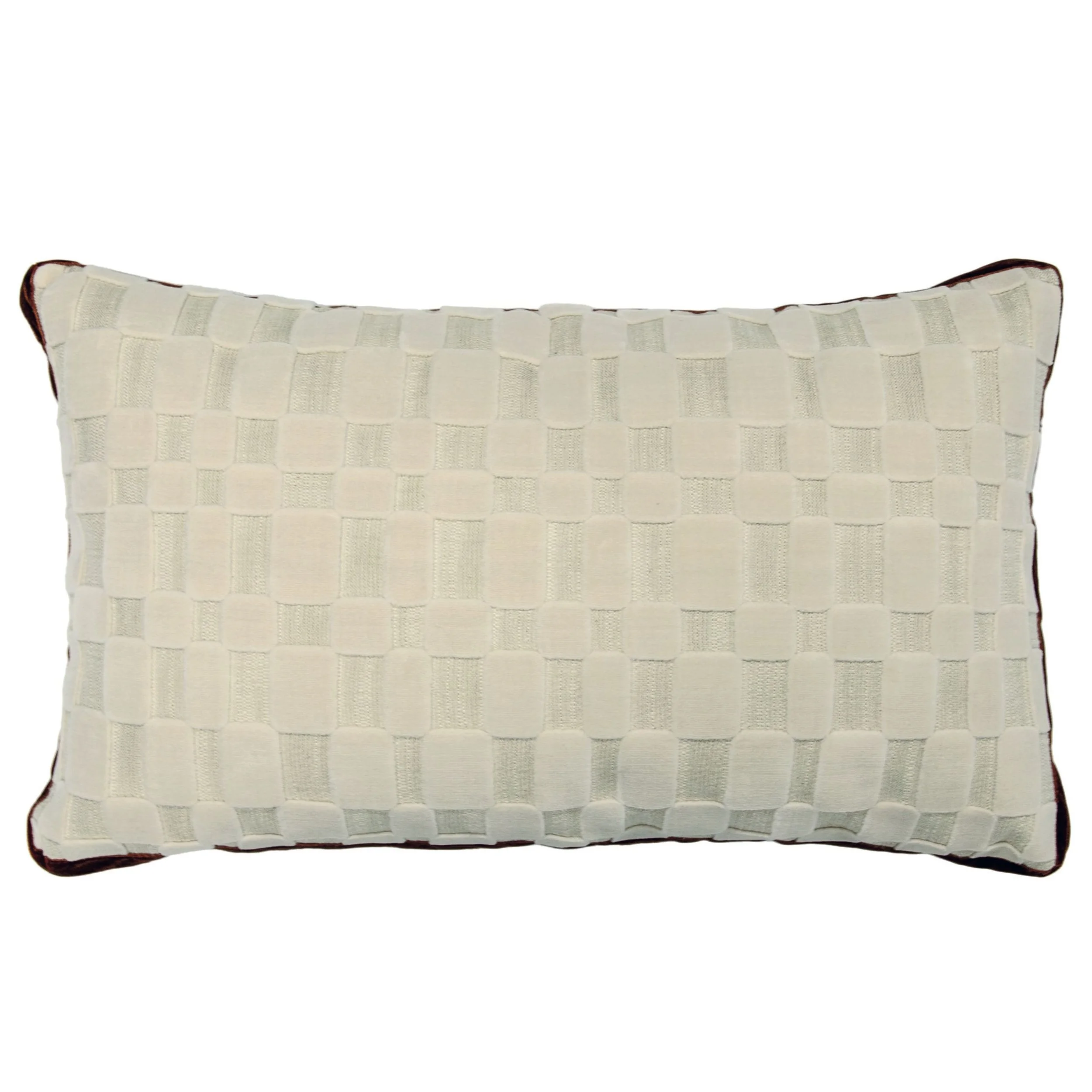 Casamance Modulor velvet cushion in Ecru