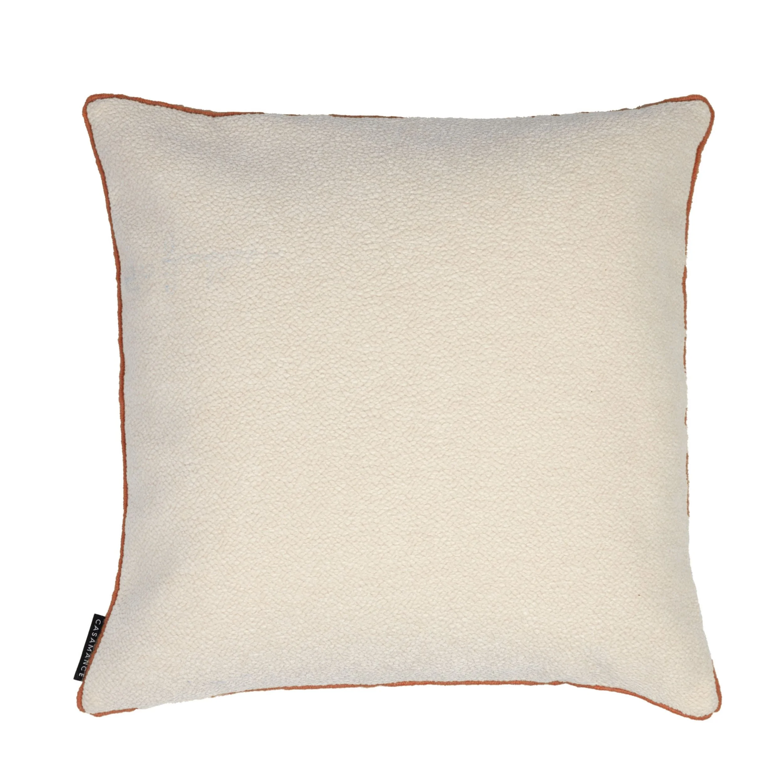 Maison Casamance Chroma cushion in Nacre with contrast piping