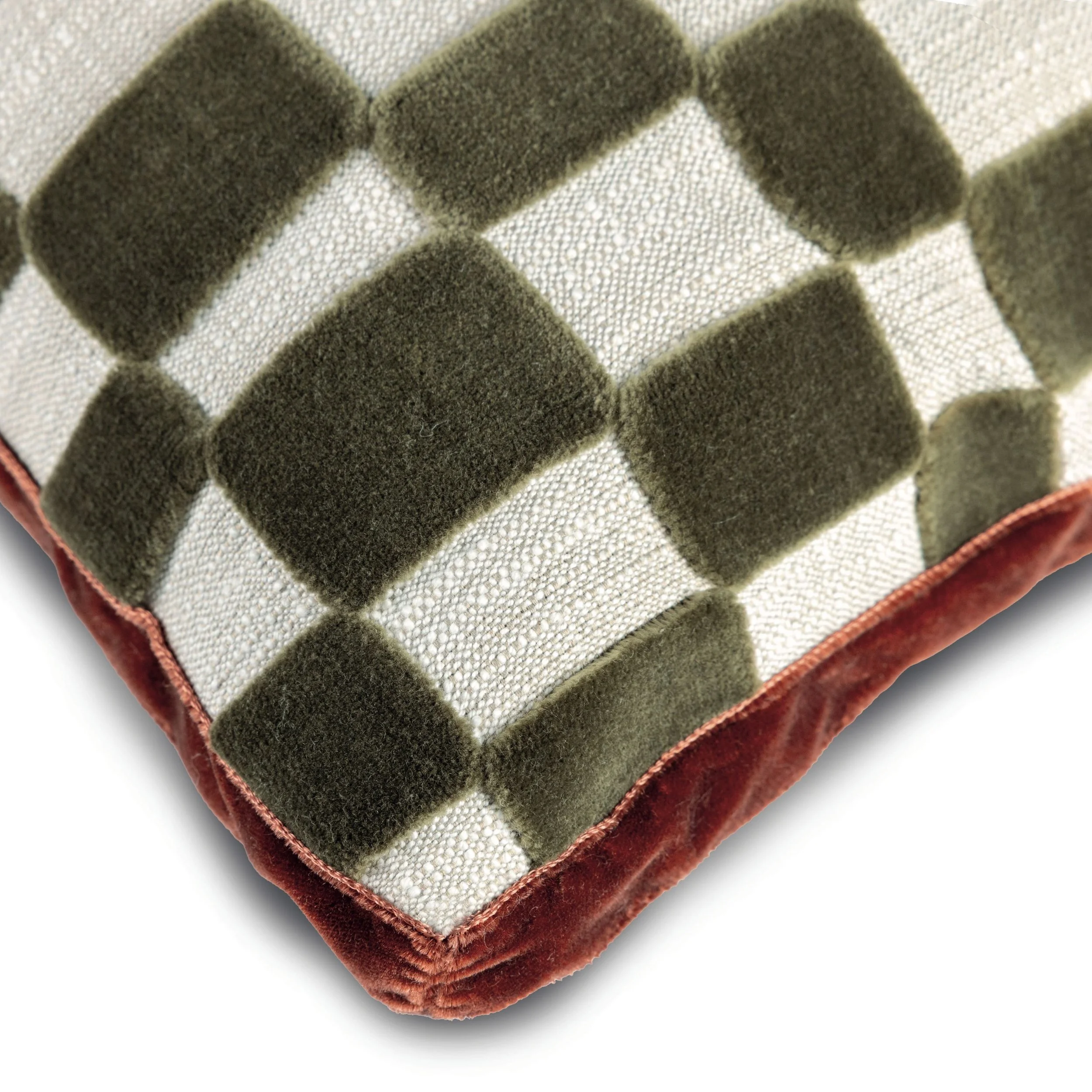Casamance Modulor checkerboard cushion detail