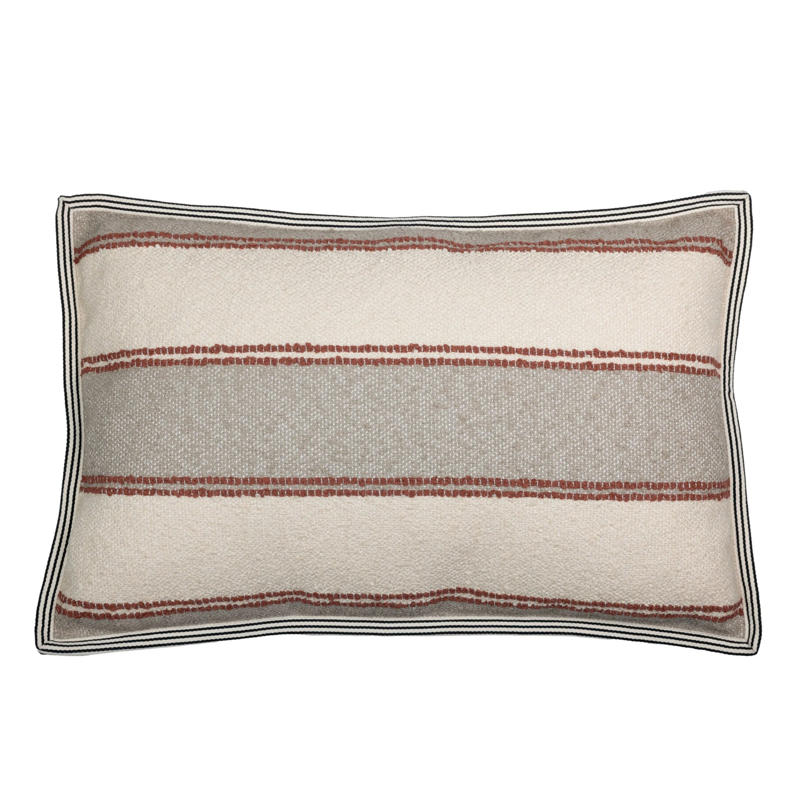 Apache outdoor horizontal stripe cushion taupe terracotta