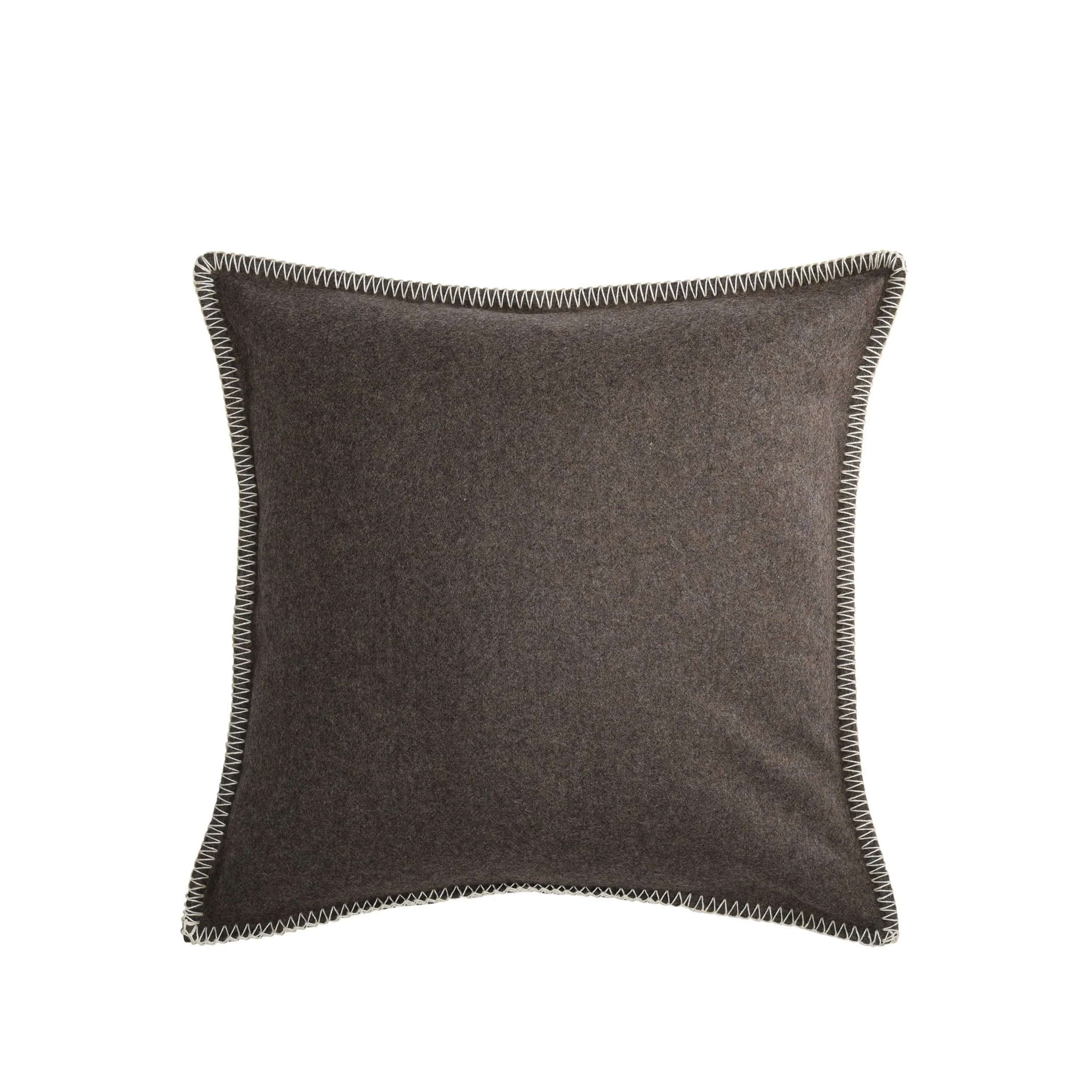 Maison Casamance Arthur's Seat Wood wool cushion, 45 × 45 cm, with contrast blanket stitch edge, front view